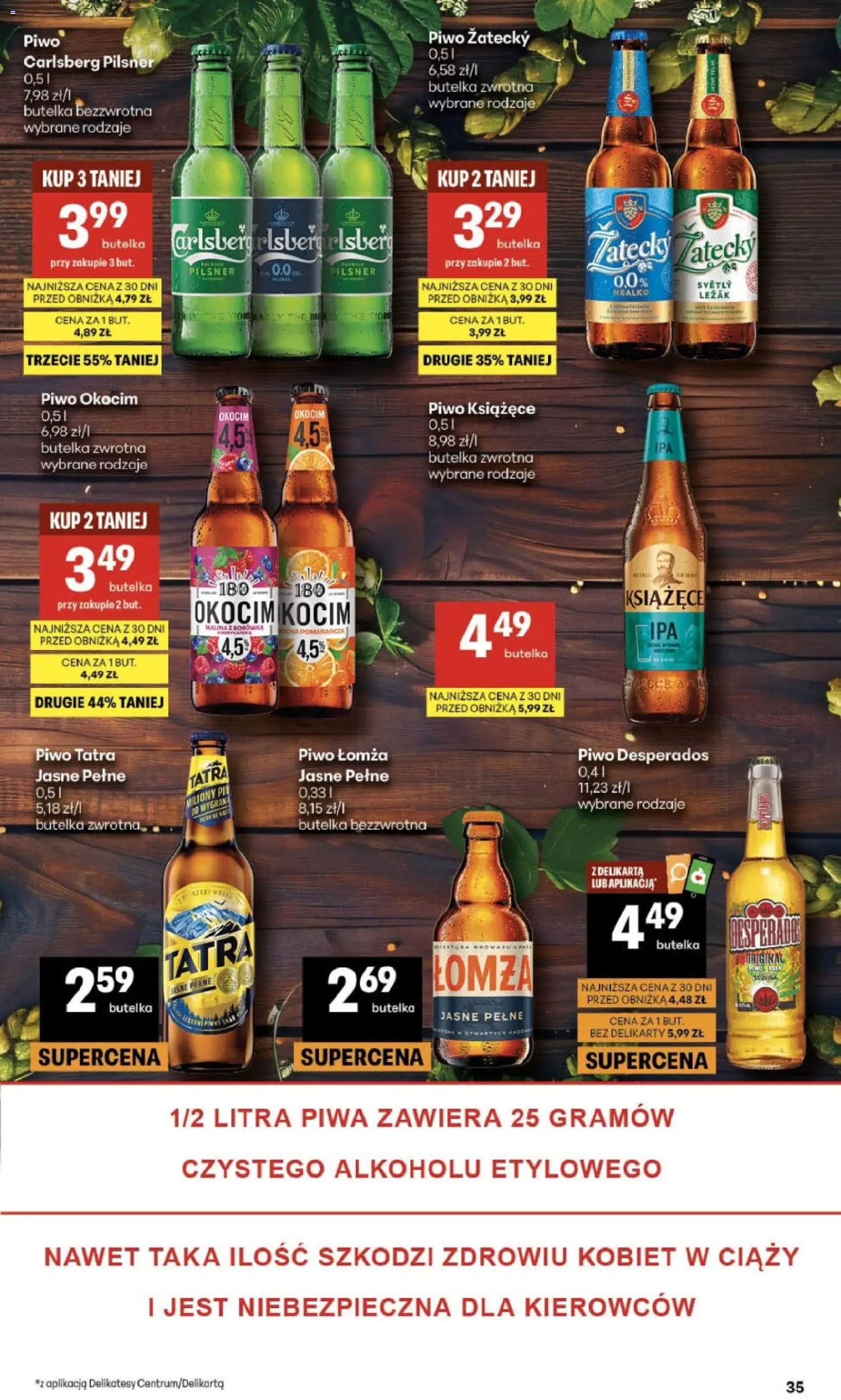 Delikatesy Centrum gazetka od 16.04.2026 | Strona: 35 | Produkty: Malina, Leżak, Piwo Desperados, Piwo