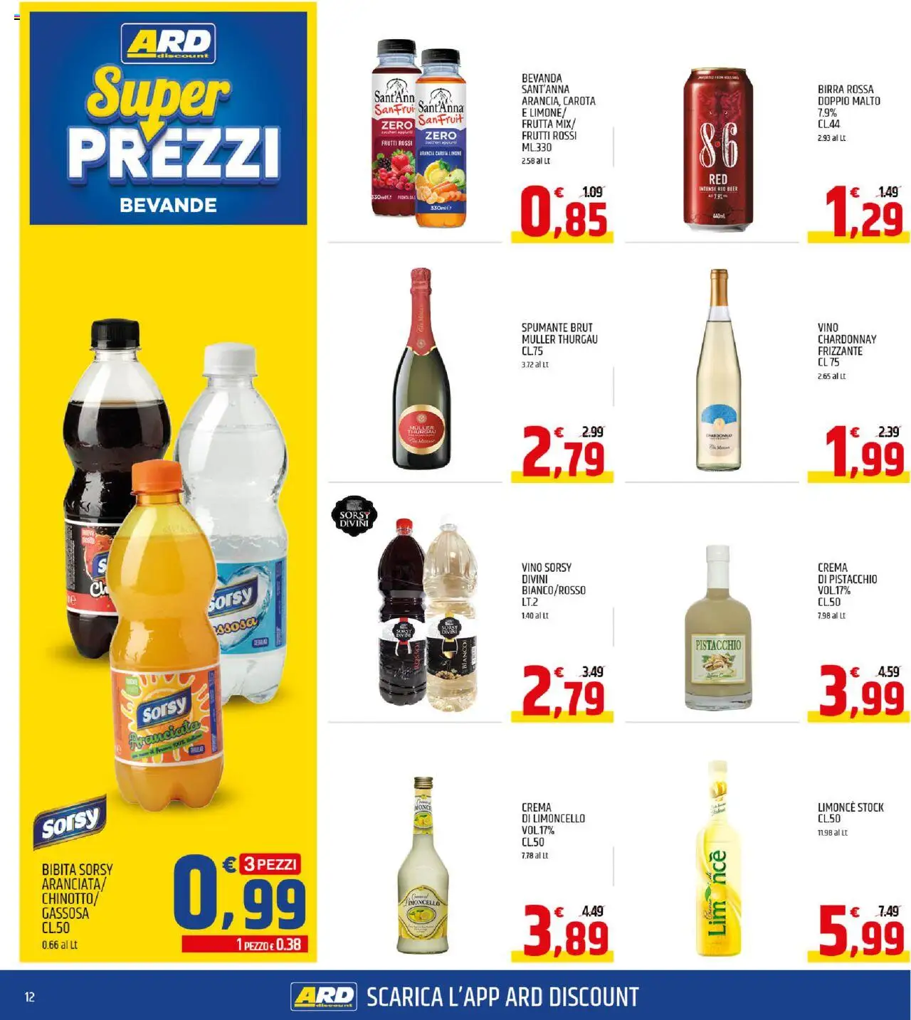Volantino ARD Discount del 21.08.2025 | Pagina: 12 | Prodotti: Crema, Birra, Spumante, Limoncello
