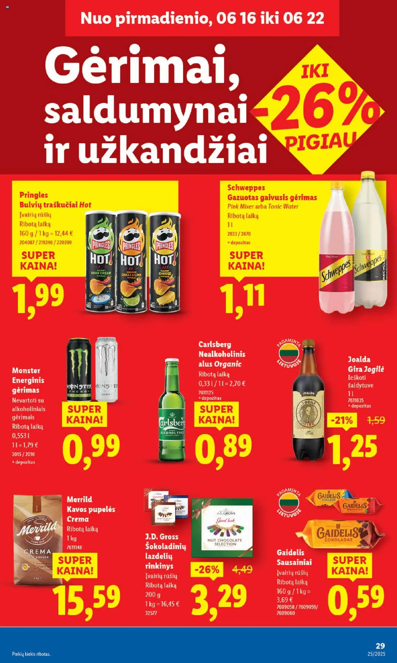 LIDL leidinys│galioja nuo 16.06.2025 | Puslapis: 29 | Prekių: Sausainiai, Gaivusis gėrimas, Nealkoholinis alus, Traškučiai