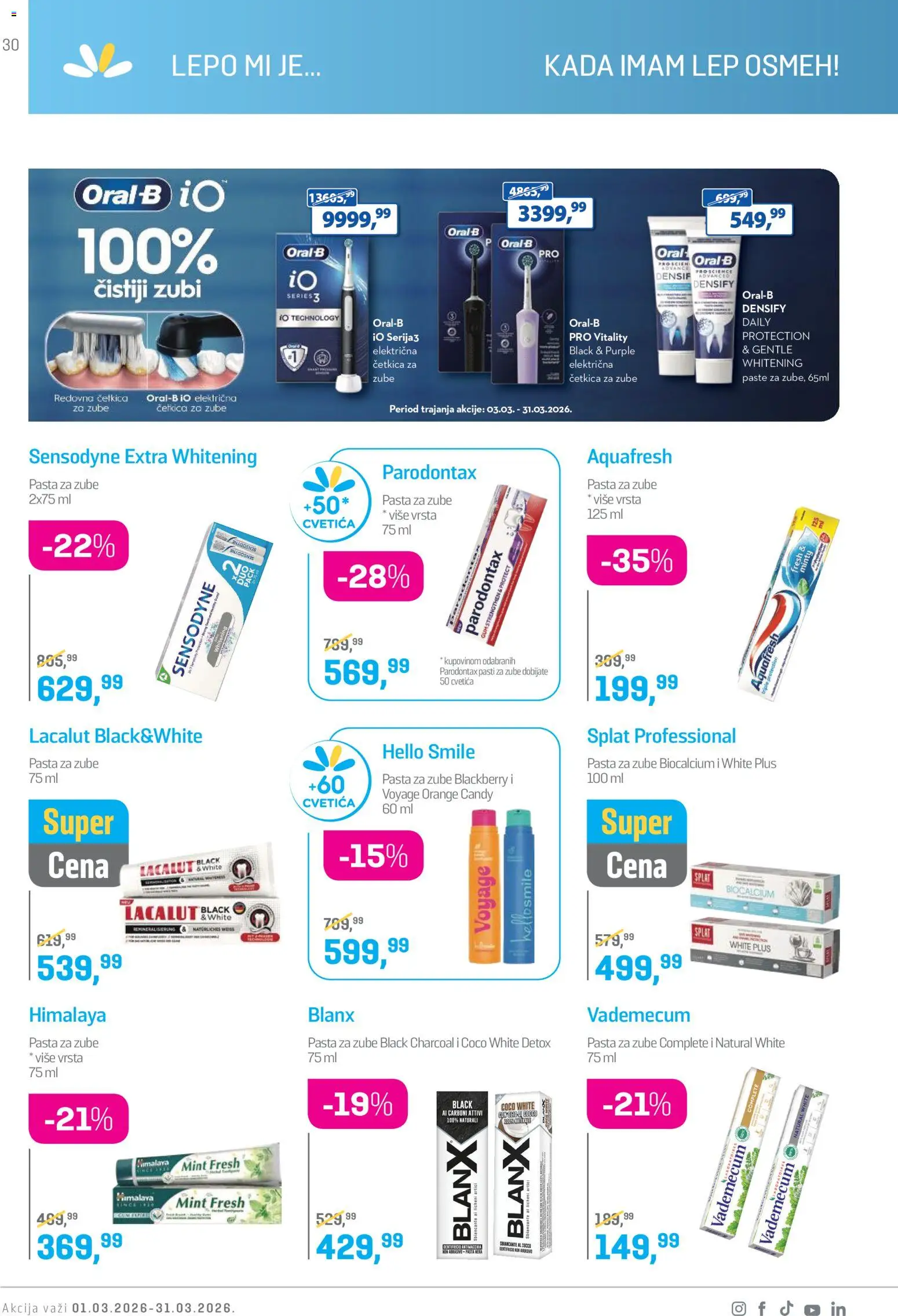 Lilly drogerie katalog - važi od 01.03.2026 | Strana: 30 | Proizvode: Candy, Parodontax, Pasta za zube, Četkica za zube