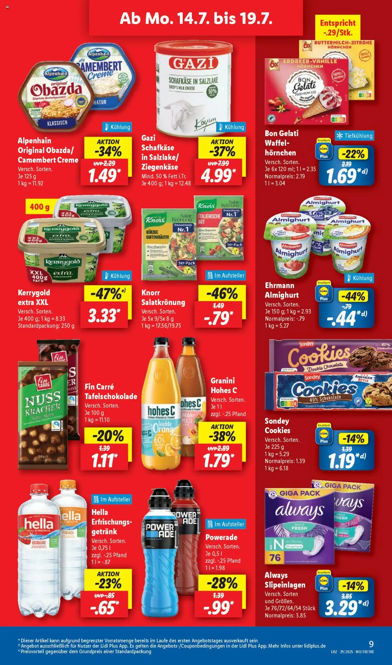 Lidl Prospekt Heppenheim - gültig ab dem 14.07.2025 | Seite: 11 | Produkte: Schokolade, Knorr, Pfirsich, Salat