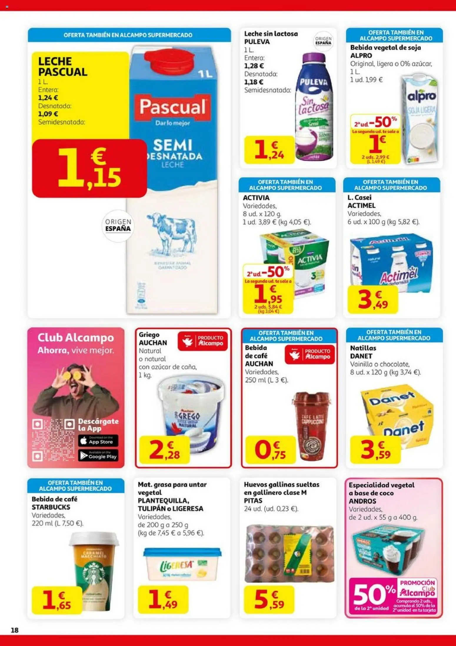 Alcampo - Black Friday │ válido desde el 06.11.2025 | Página: 18 | Productos: Leche sin lactosa, Café, Τυρόπιτα, Té