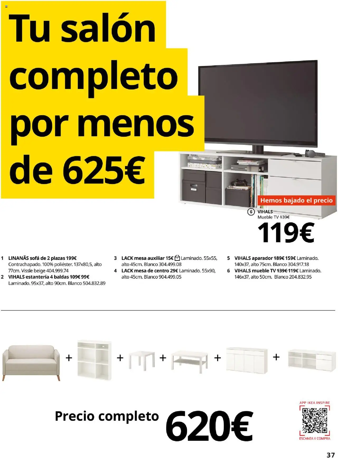 Catálogo IKEA Salones │ válido desde el 17.02.2025 | Página: 37 | Productos: Mesa auxiliar, Sofá, Mesa, Aparador