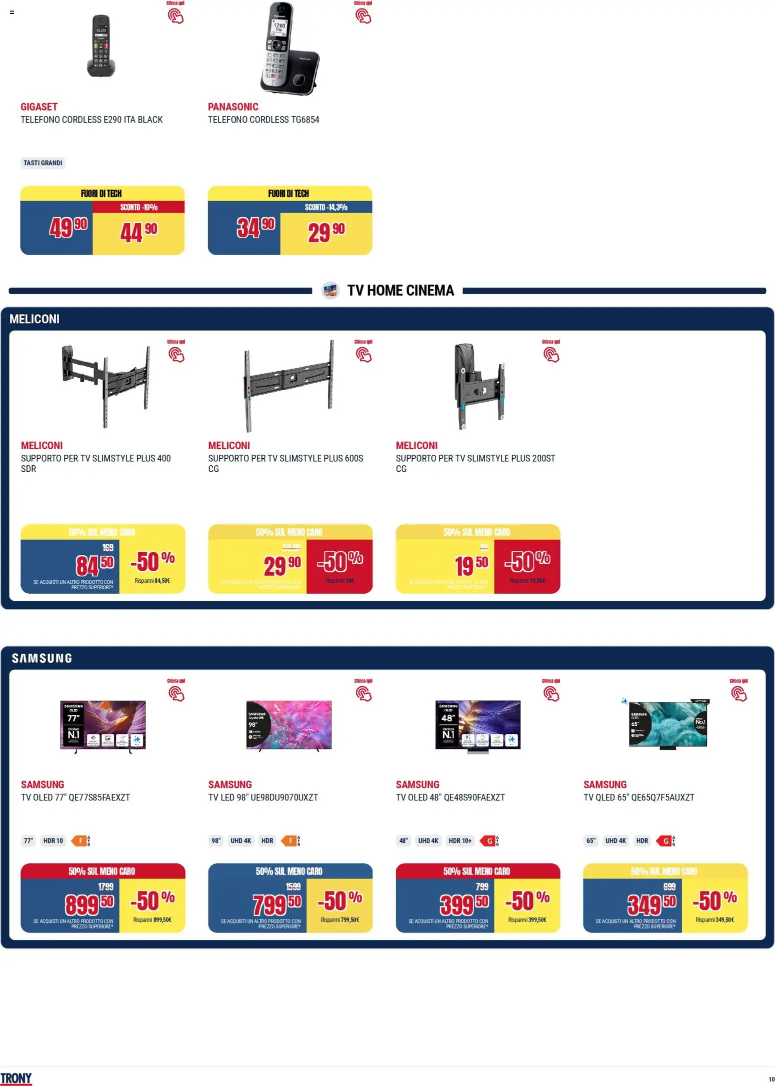Volantino Trony del 28.04.2026 | Pagina: 10 | Prodotti: Telefono, TV, Samsung