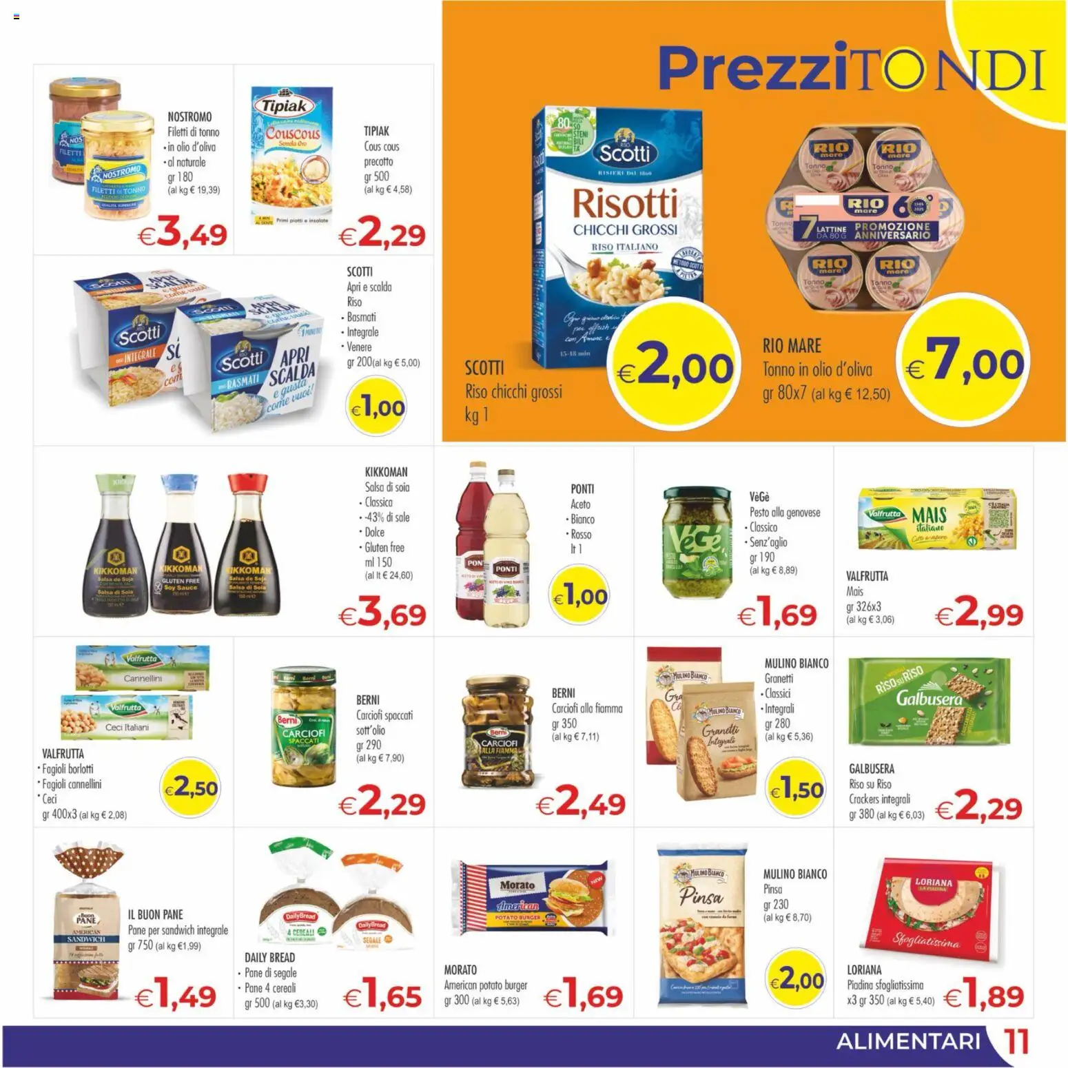 Volantino MerSi Supermercati del 21.01.2026 | Pagina: 11 | Prodotti: Riso, Cereali, Fagioli, Carciofi