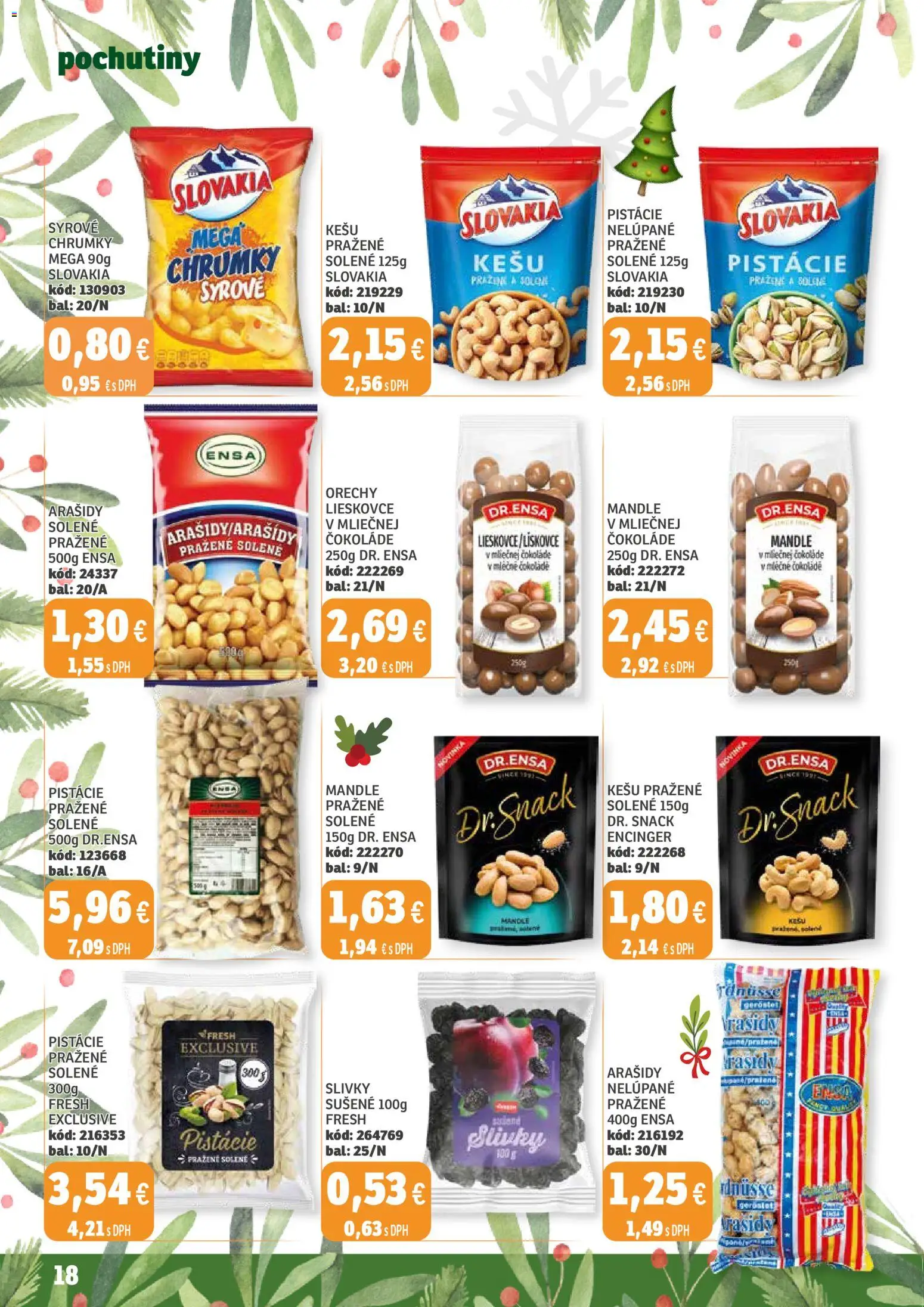 Nové Labaš akcie – leták je platný od 12.12.2025 | Strana: 18 | Produkty: Orechy, Arašidy, Pistácie, Slivky