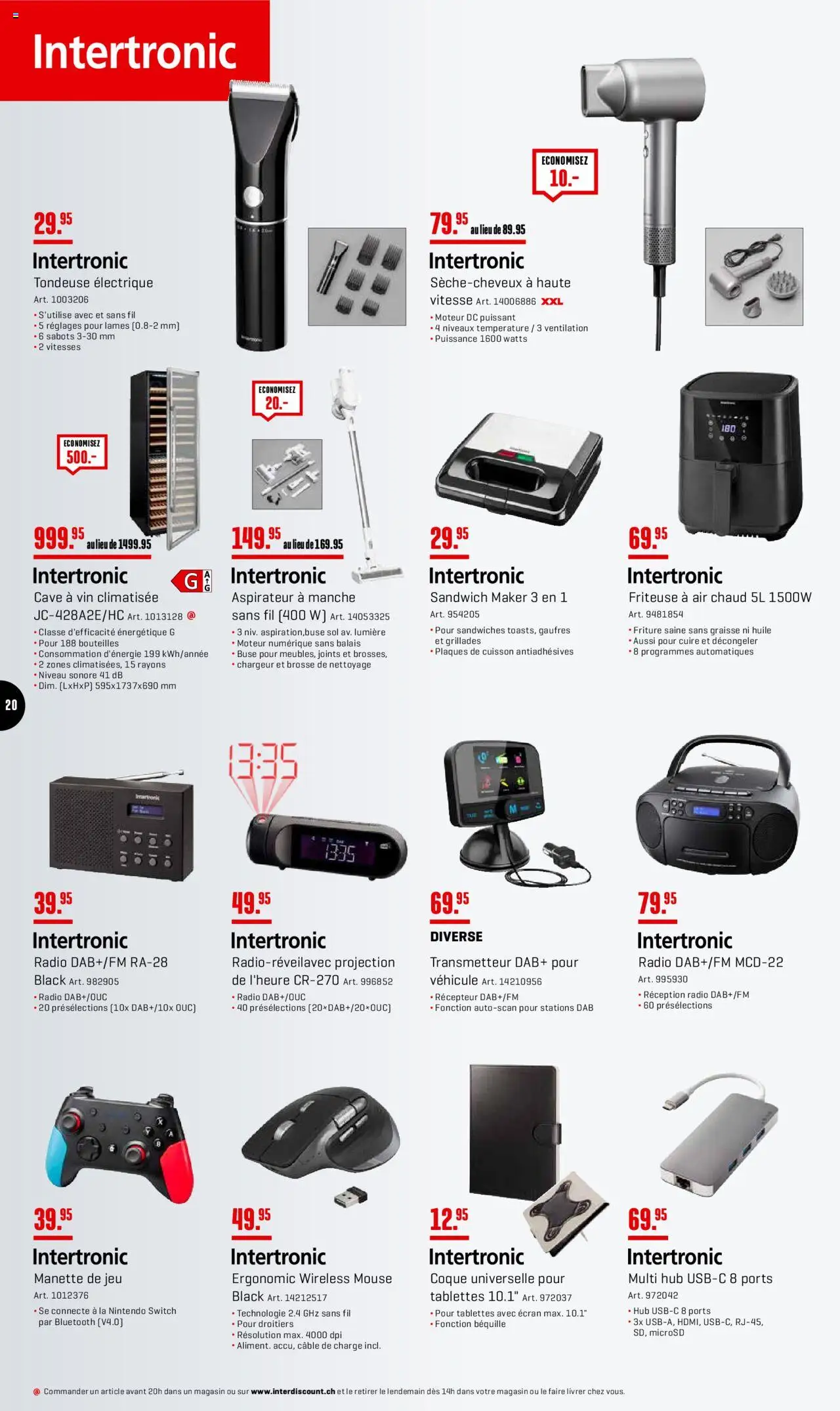 Interdiscount Aktionen FR ab 25.08.2025 | Seite: 20 | Produkte: Friteuse, Radio