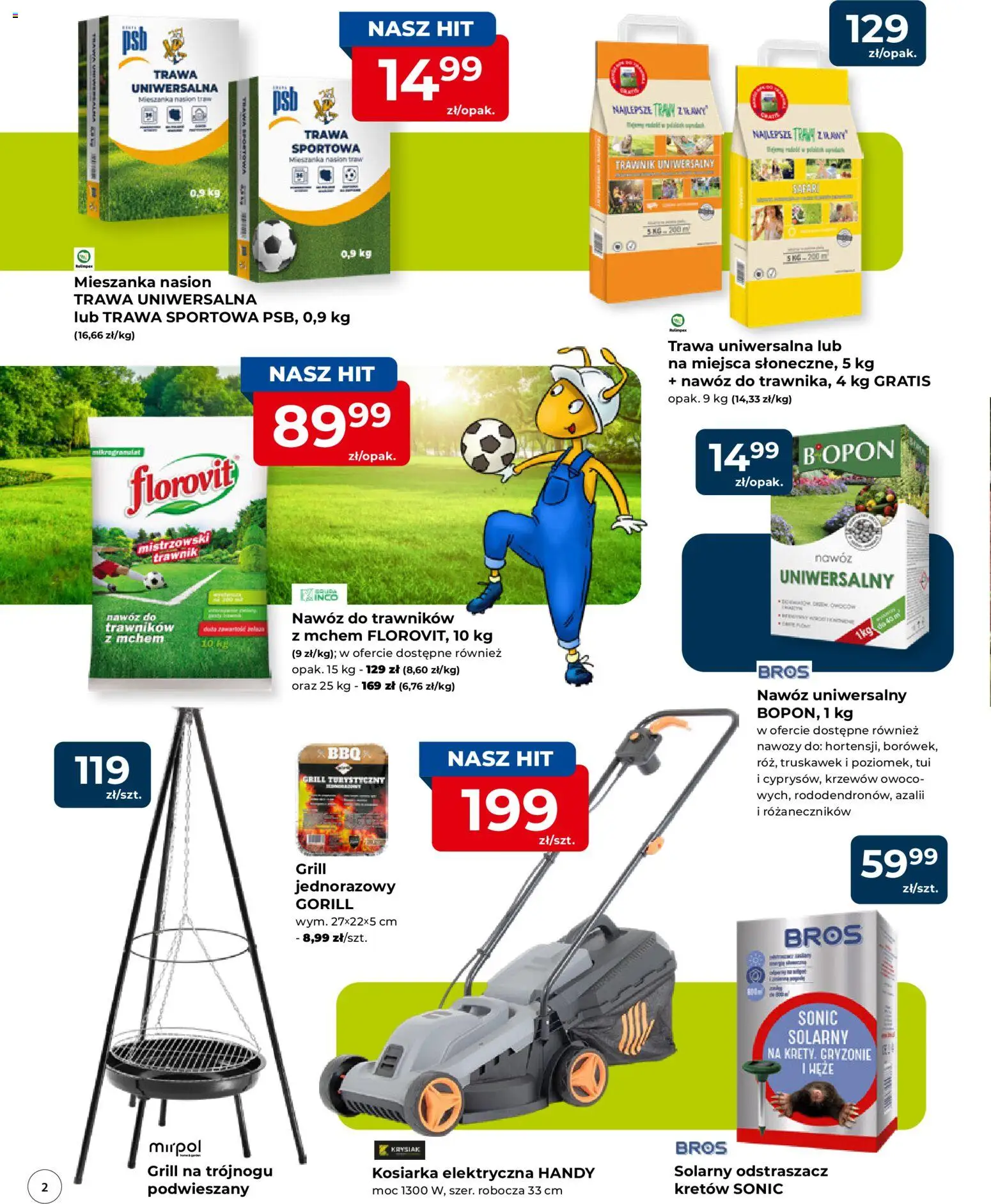 Mrówka gazetka - Lubliniec od 09.04.2026 | Strona: 2 | Produkty: Grill, Kosiarka