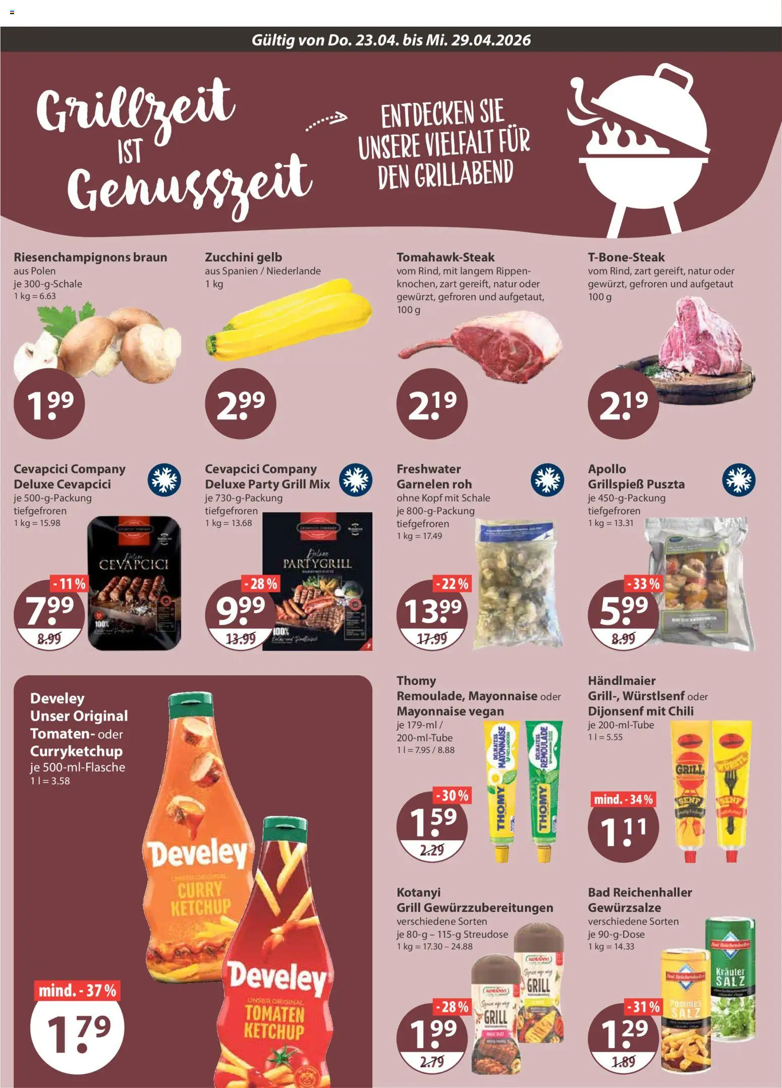 V-Markt München – gültig ab 23.04.2026 | Seite: 14 | Produkte: Bad, Garnelen, Salz, Ketchup
