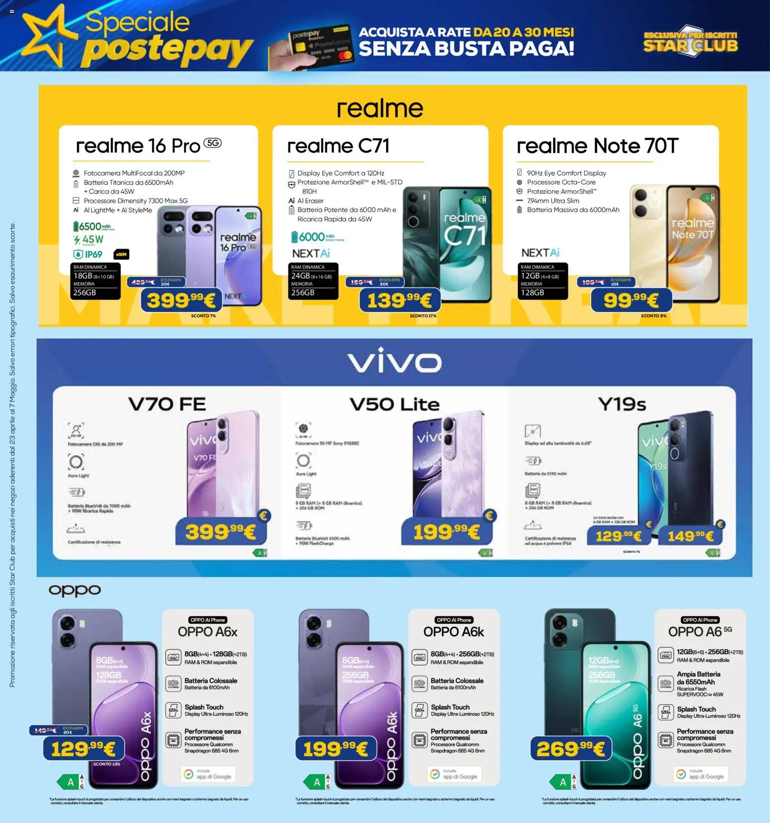 Volantino Euronics del 23.04.2026 | Pagina: 4 | Prodotti: Schermo, Acqua, Fotocamera, Batteria