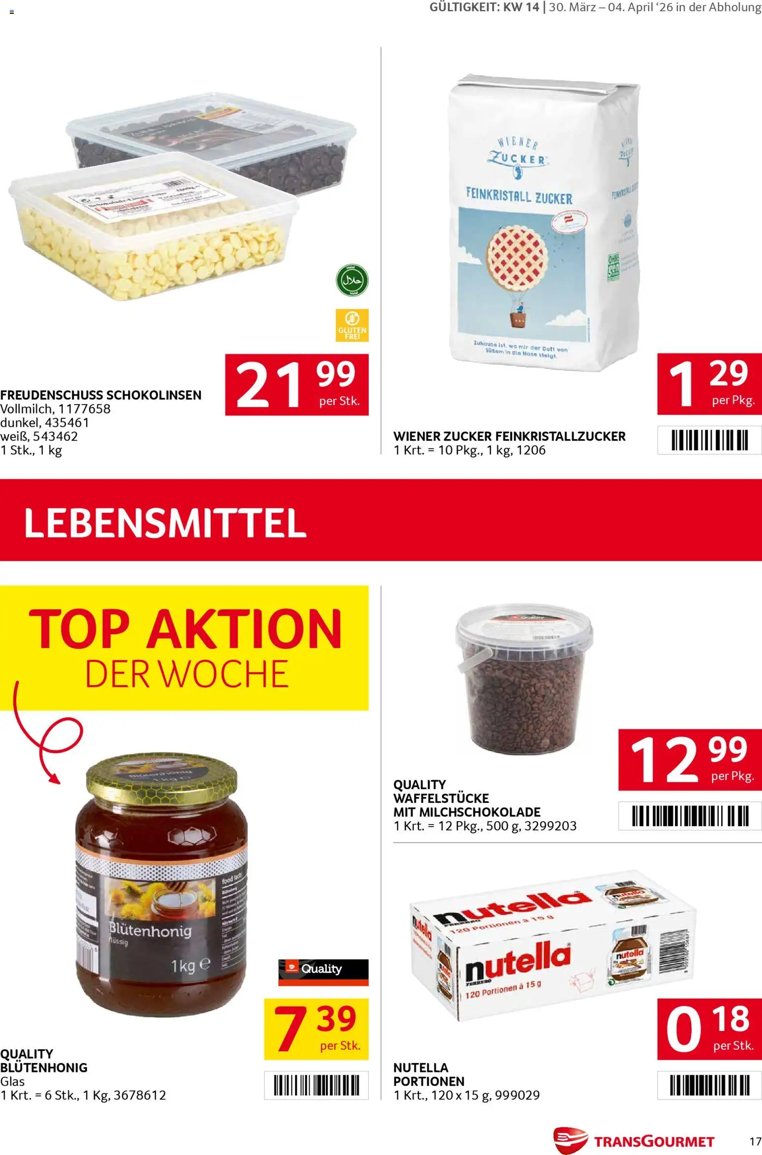 Transgourmet Flugblatt gültig ab 30.03.2026 | Seite: 16 | Produkte: Zucker, Libacomb