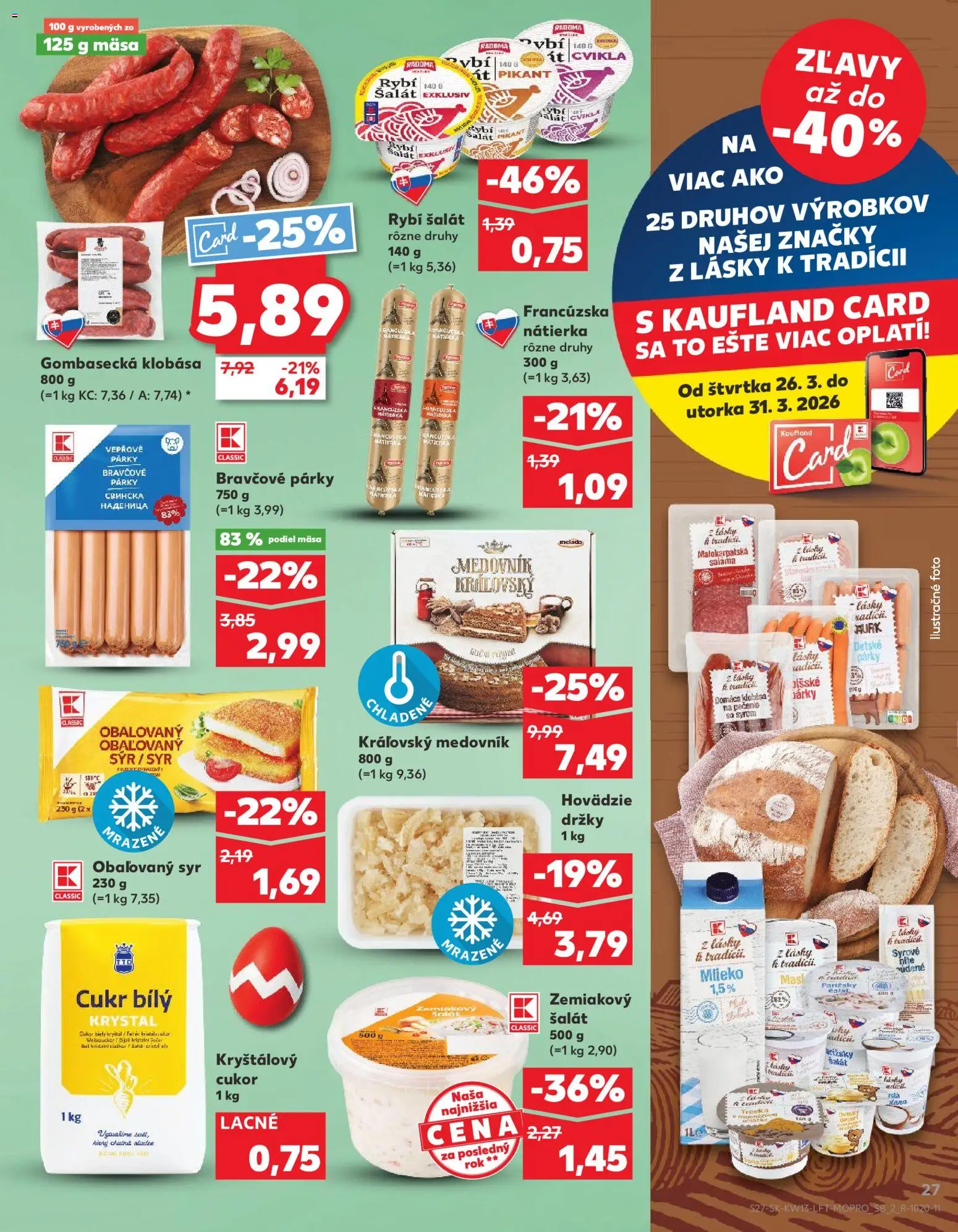 Nové Kaufland akcie – leták je platný od 26.03.2026 | Strana: 27 | Produkty: Mlieko, Cvikla, Šalát, Párky
