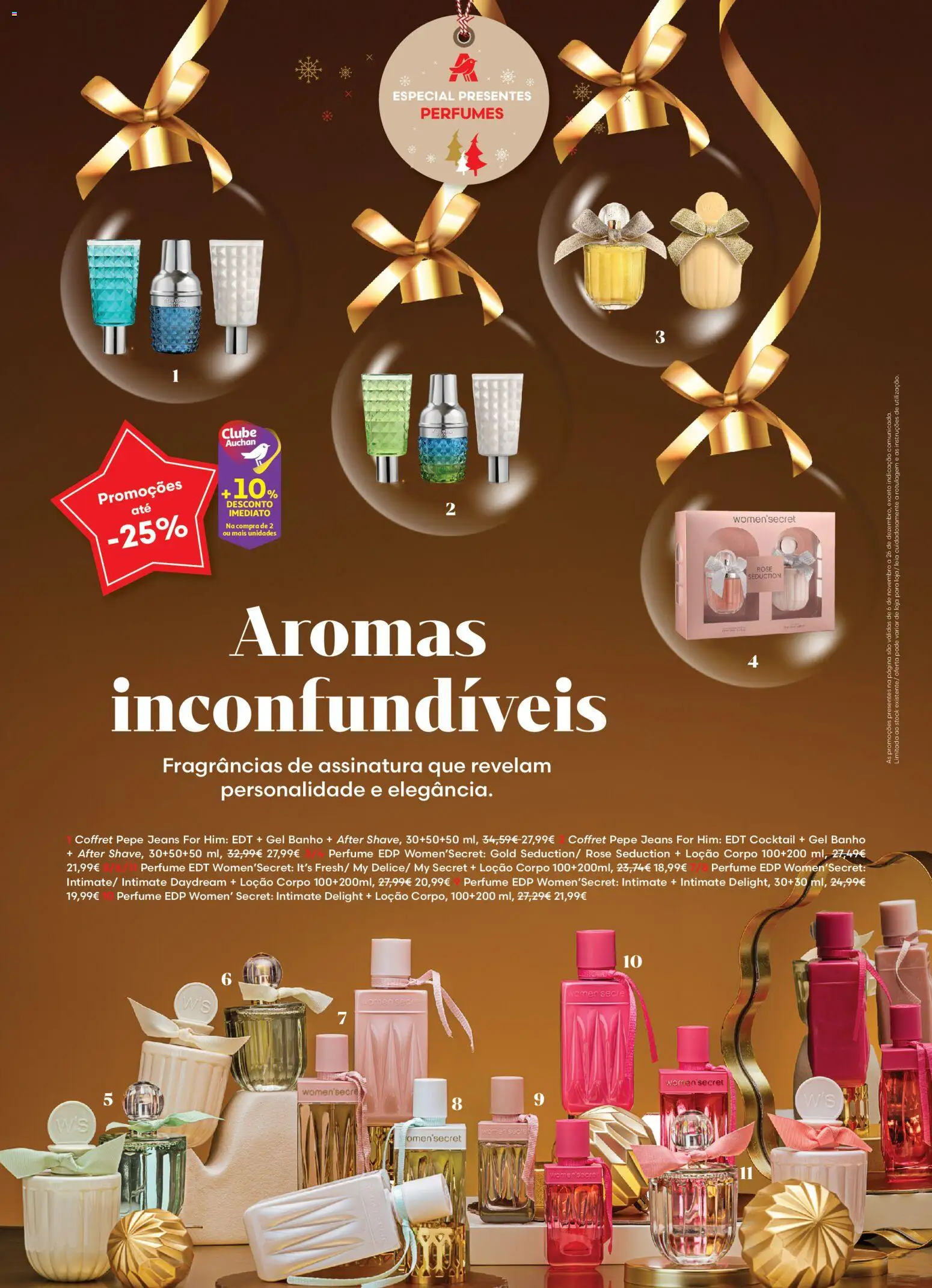 Auchan - Vem aí o Natal │ válido de 06.11.2025 | Página: 8 | Produtos: Jeans, Perfumes, Perfume, Banho