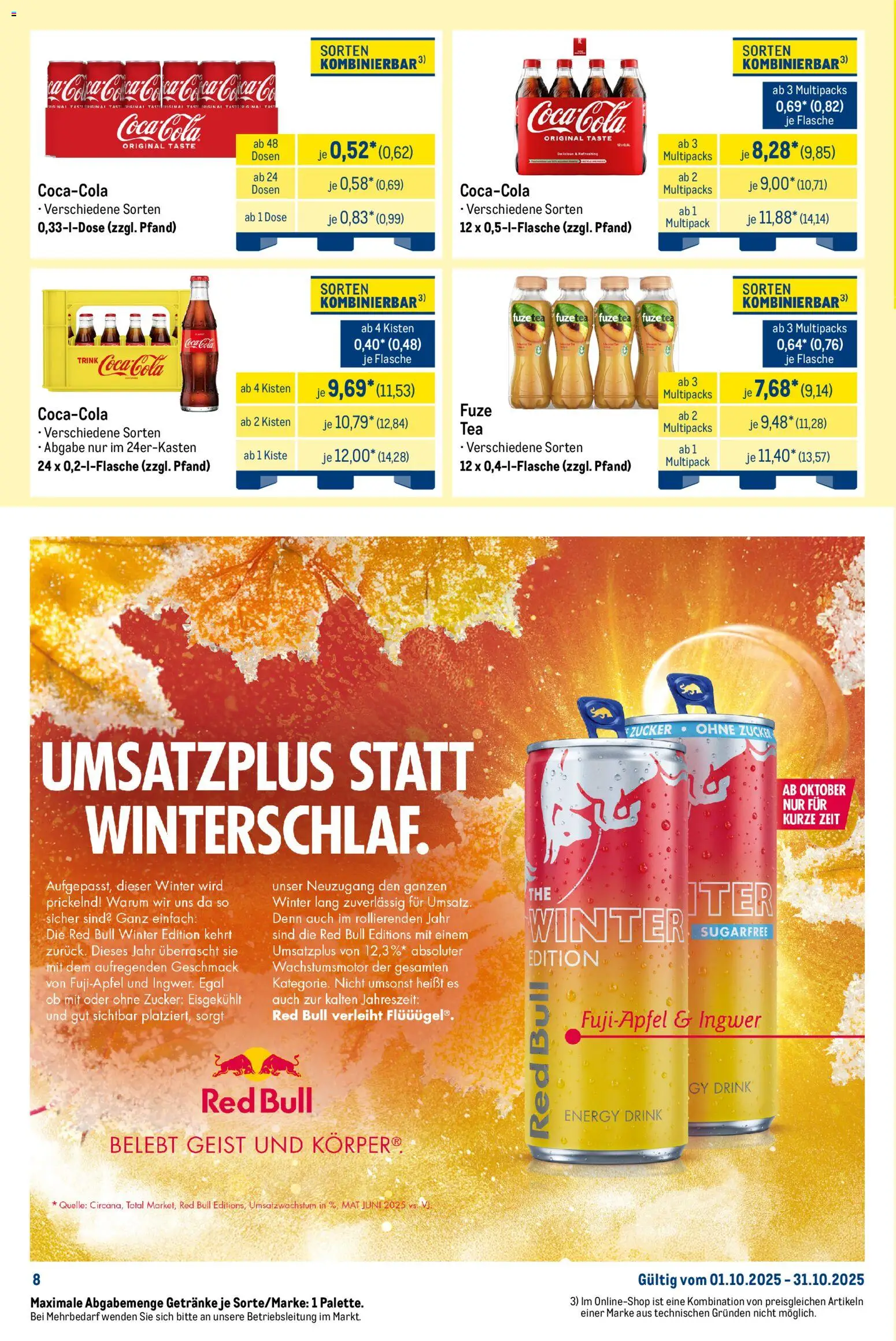 Metro Wochen-Angebote Händler – gültig ab 27.10.2025 | Seite: 16 | Produkte: Red bull, Coca cola, Energy, Zucker