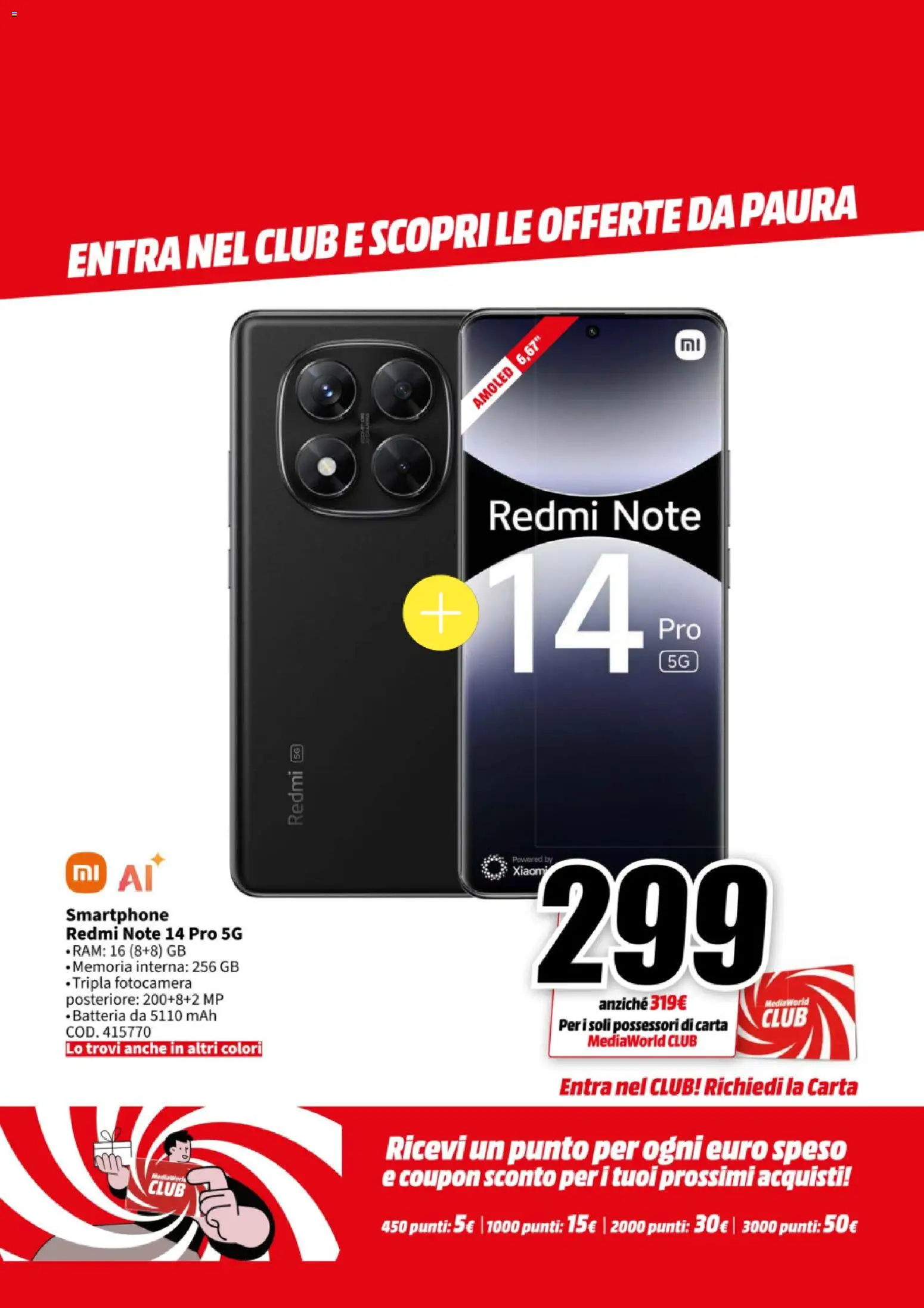 Volantino Media World del 27.10.2025 | Pagina: 6 | Prodotti: Xiaomi, Smartphone, Fotocamera, Batteria