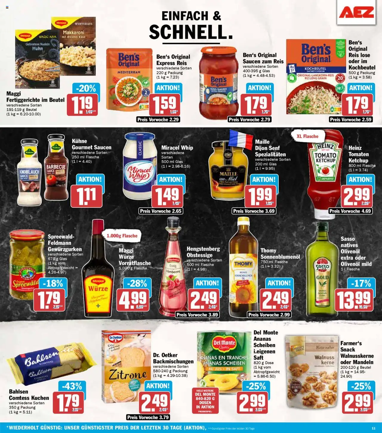 AEZ Prospekt 	 – gültig ab 06.10.2025 | Seite: 11 | Produkte: Sonnenblumenol, Olivenol, Miracel whip, Kuchen