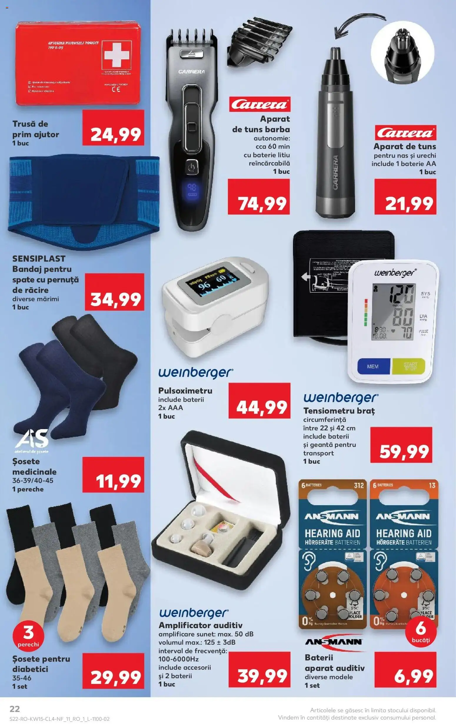 Noul catalog Kaufland – valabil de la 08.04.2026 | Pagină: 22 | Produse: Tensiometru, Geantă, Baterie, Șosete