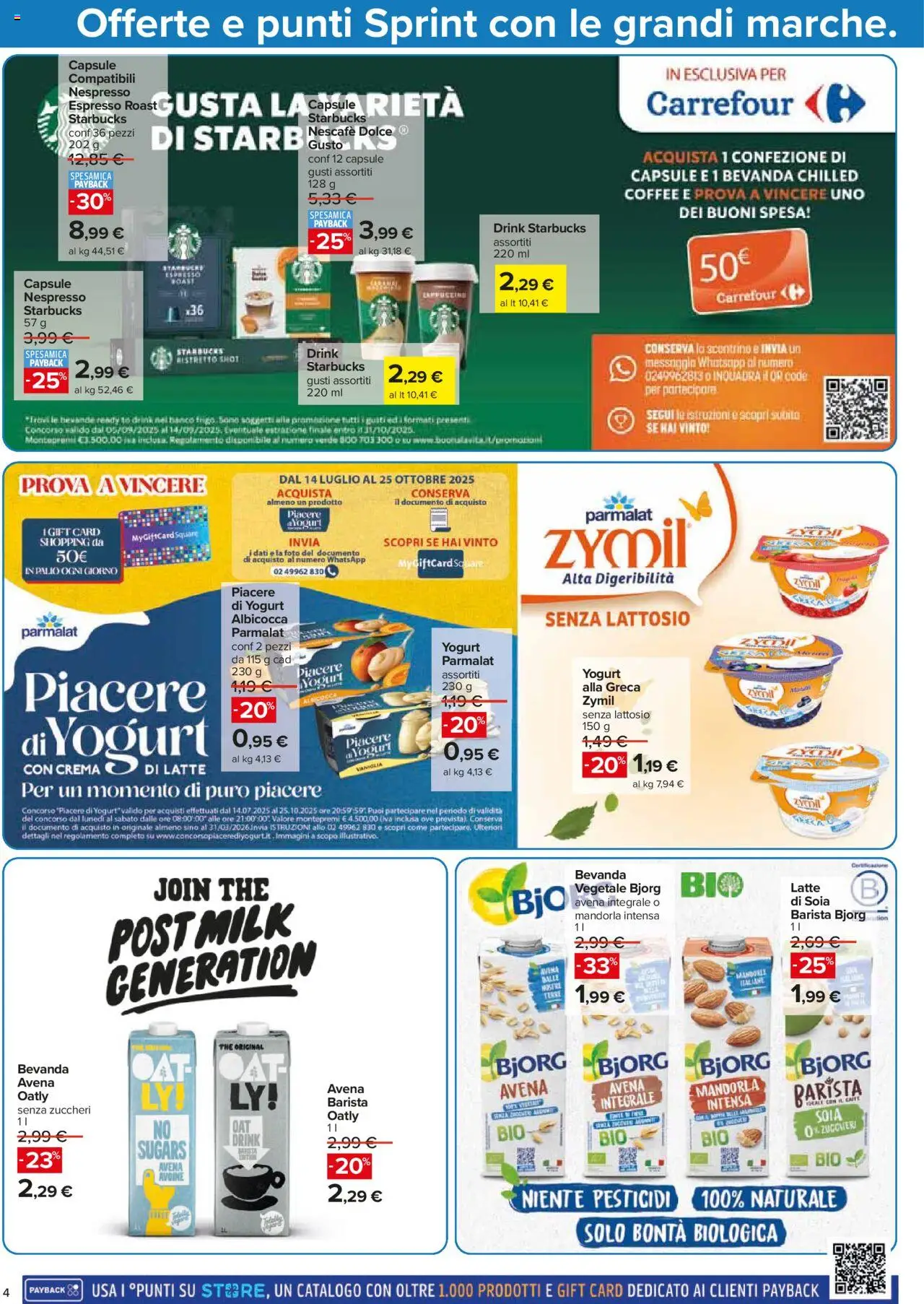 Volantino Carrefour del 05.09.2025 | Pagina: 4 | Prodotti: Crema, Yogurt, Latte, The