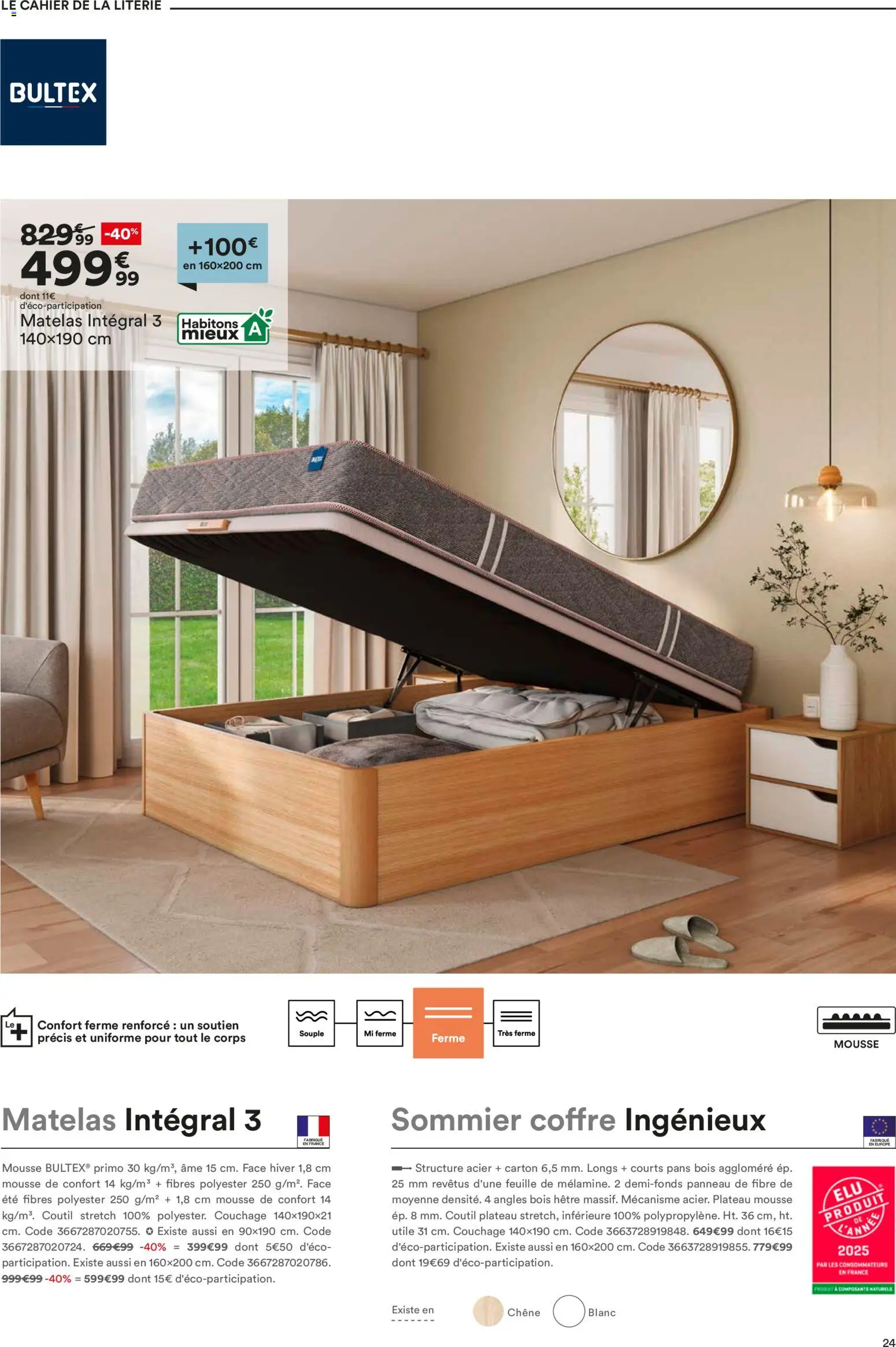 {H1} | Page: 24 | Produits: Plateau, Mousse, Matelas, Sommier