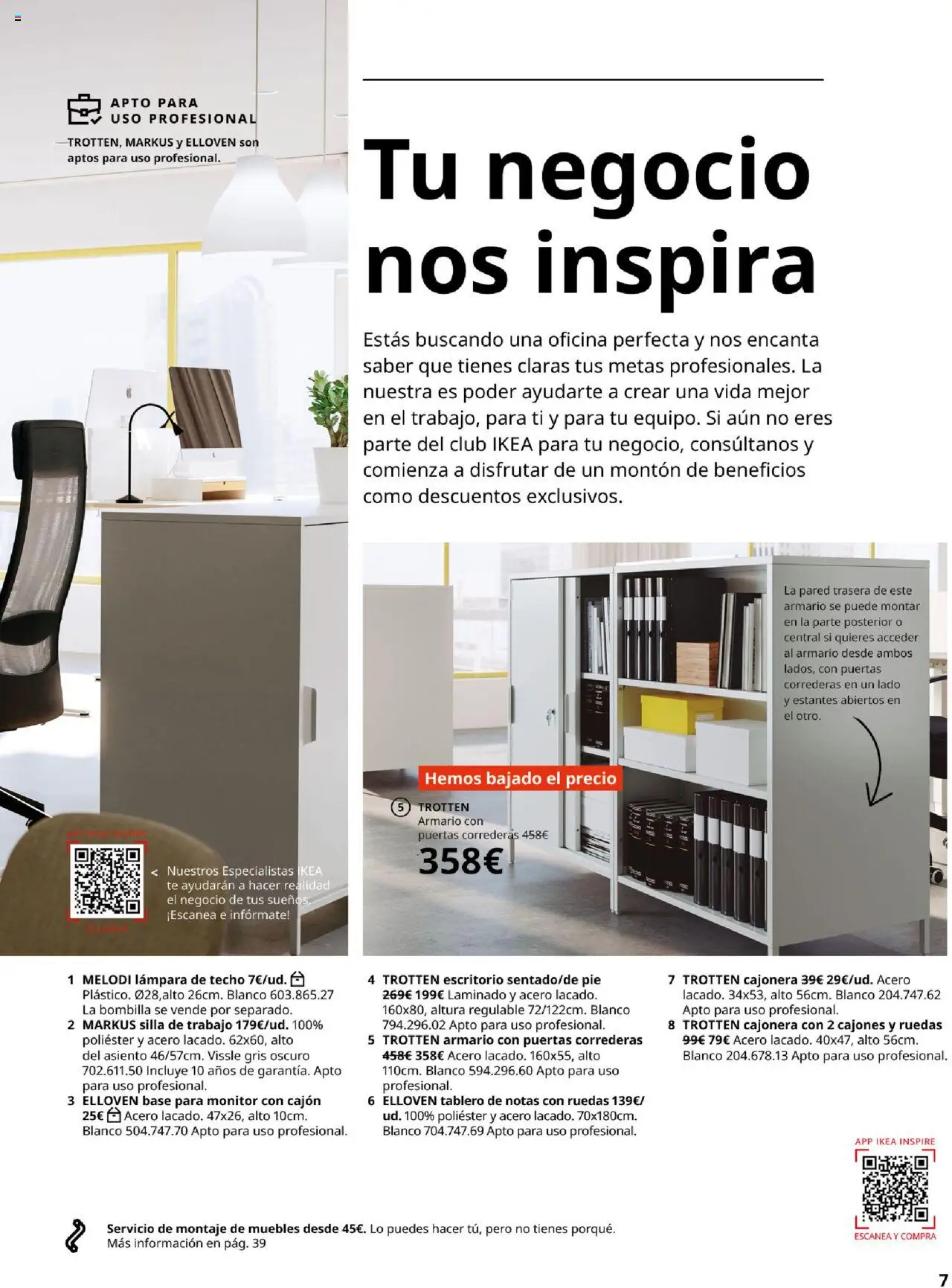 Catálogo IKEA para tu negocio │ válido desde el 04.02.2025 | Página: 7 | Productos: Lámpara de techo, Muebles, Cajonera, Lámpara