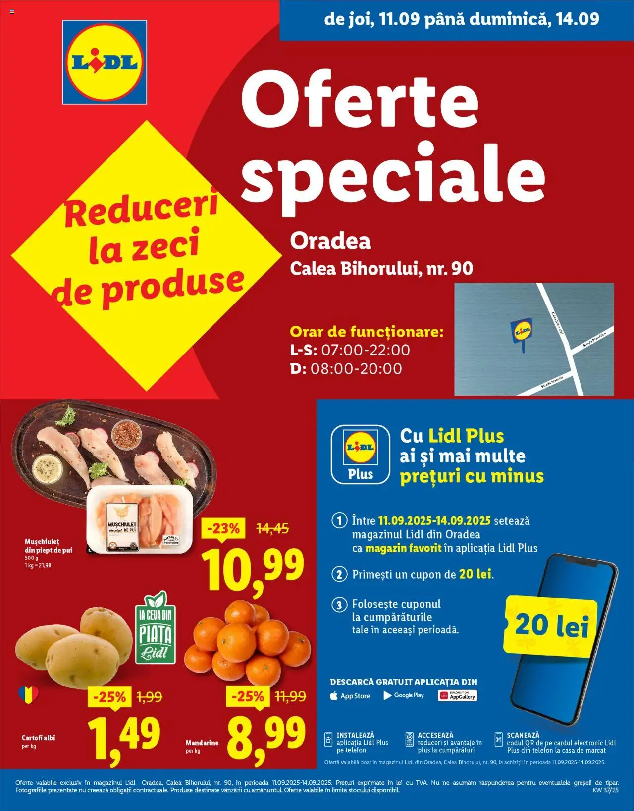 Noul catalog Lidl – valabil de la 11.09.2025 | Pagină: 1 | Produse: Telefon, Hacıyatmaz Kedi Oyuncağı, Mandarine, Cartofi