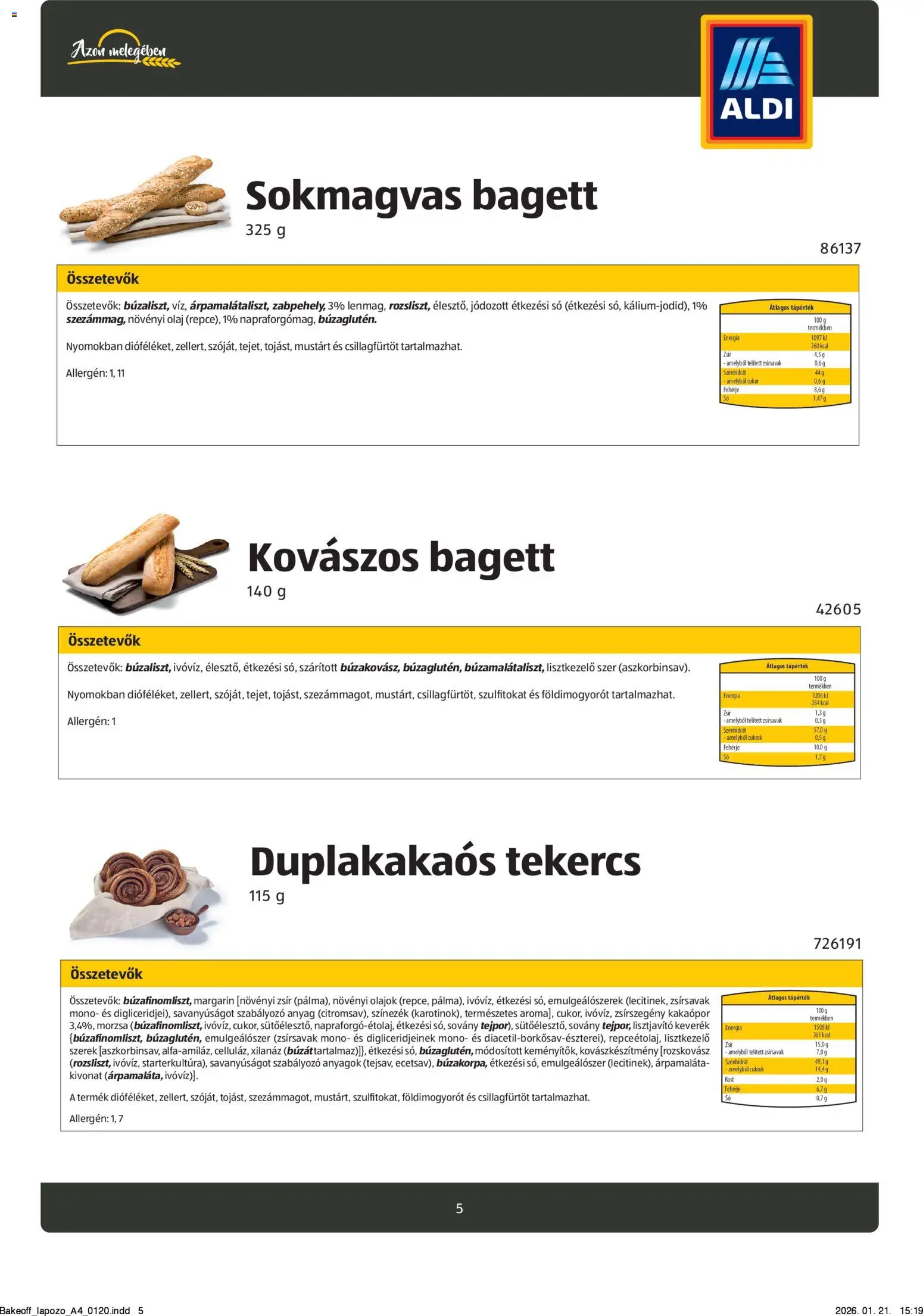 Aldi akciós ujság - amely érvényes a következő dátumtól: 26.08.2024 | Oldal: 5 | Termékek: Fűszerkeverék, Bagett, Fehérje, Pizza