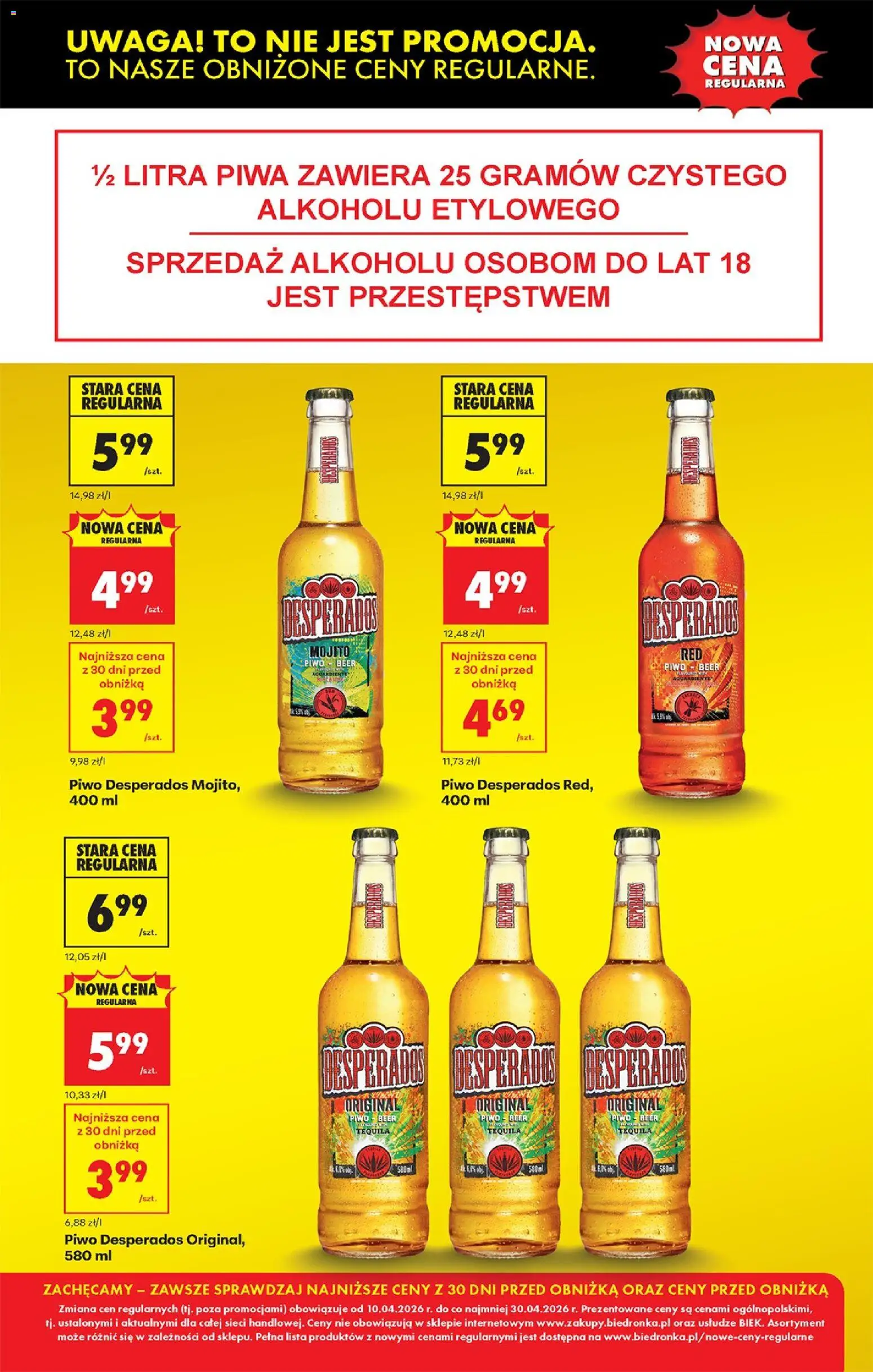 Biedronka Polsko leták - Obnizamy ceny regularne od 10.04.2026 | Strana: 12 | Produkty: Desperados, Tequila, Mojito