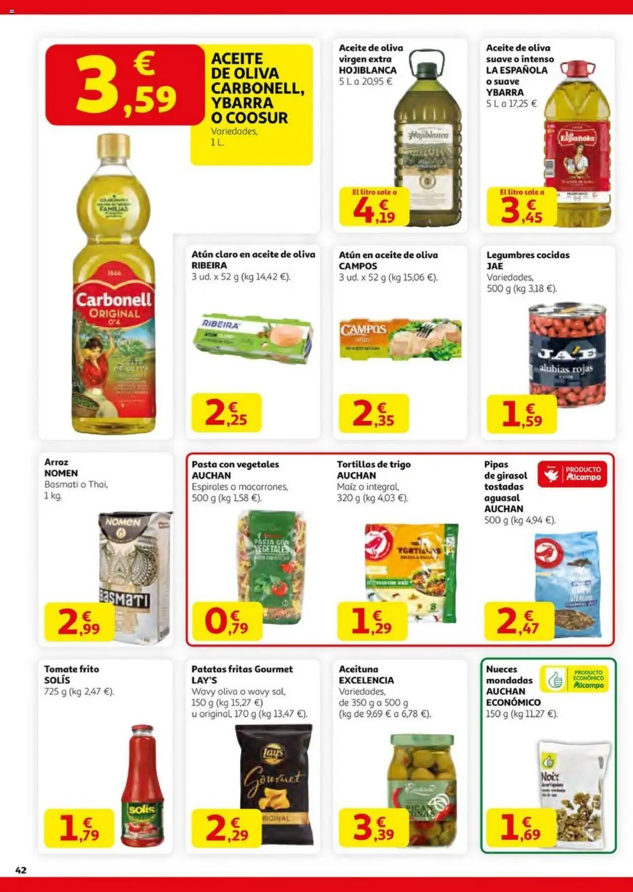 Alcampo - HG catalan  │ válido desde el 14.08.2025 | Página: 42 | Productos: Aceite, Arroz, Pasta, Atún claro