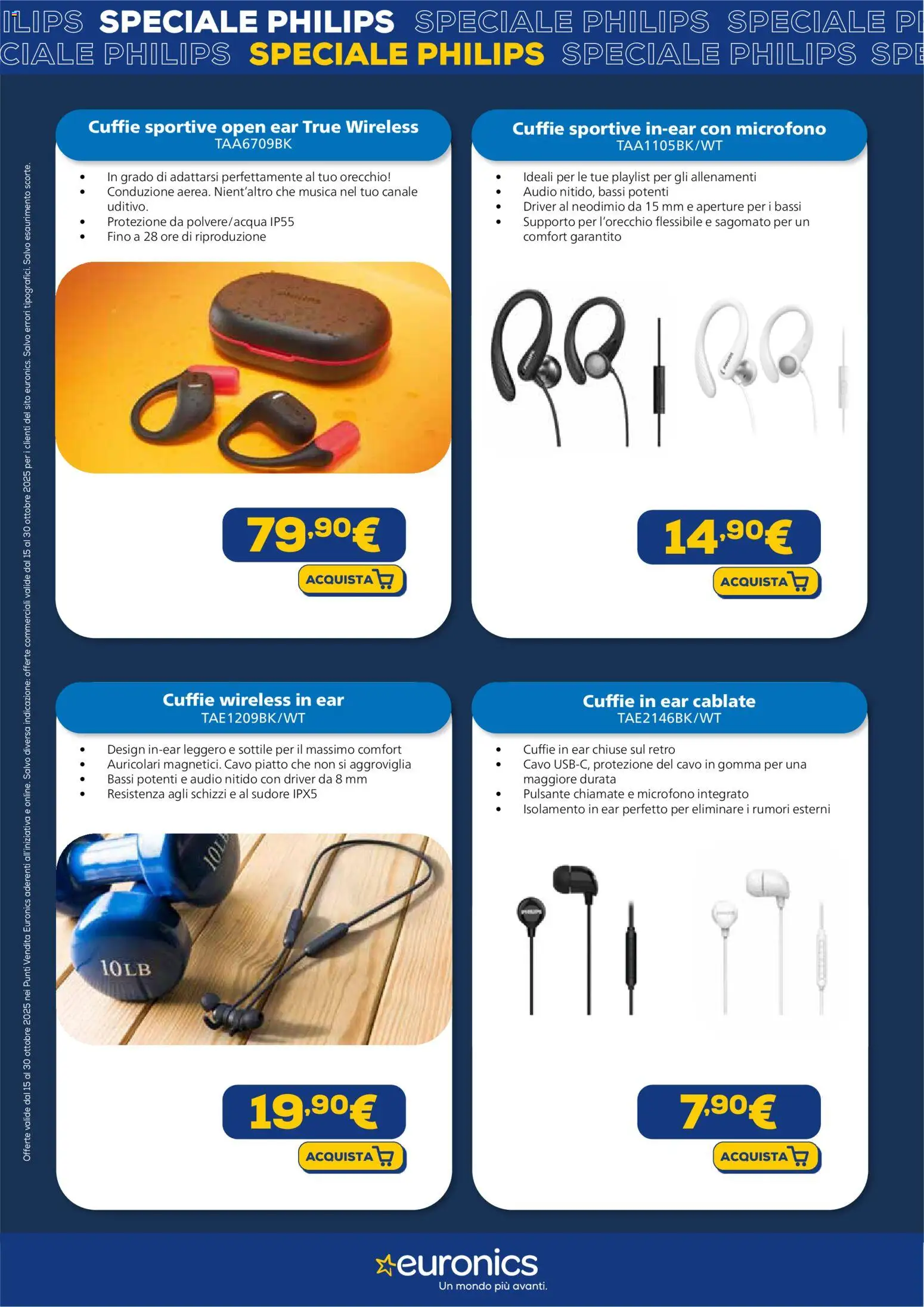 Volantino Euronics del 15.10.2025 | Pagina: 8 | Prodotti: Audio, Cuffie, Cavo, Microfono