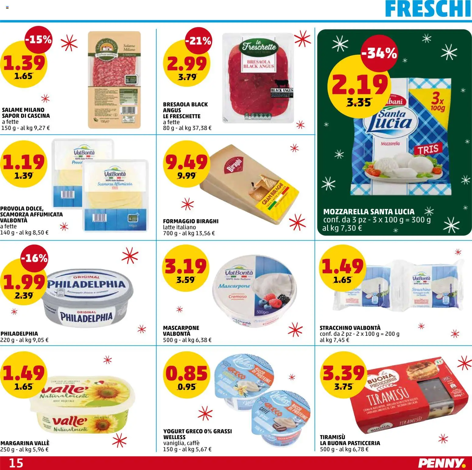 Volantino PENNY del 16.12.2025 | Pagina: 15 | Prodotti: Caffè, Bresaola, Latte, Mascarpone