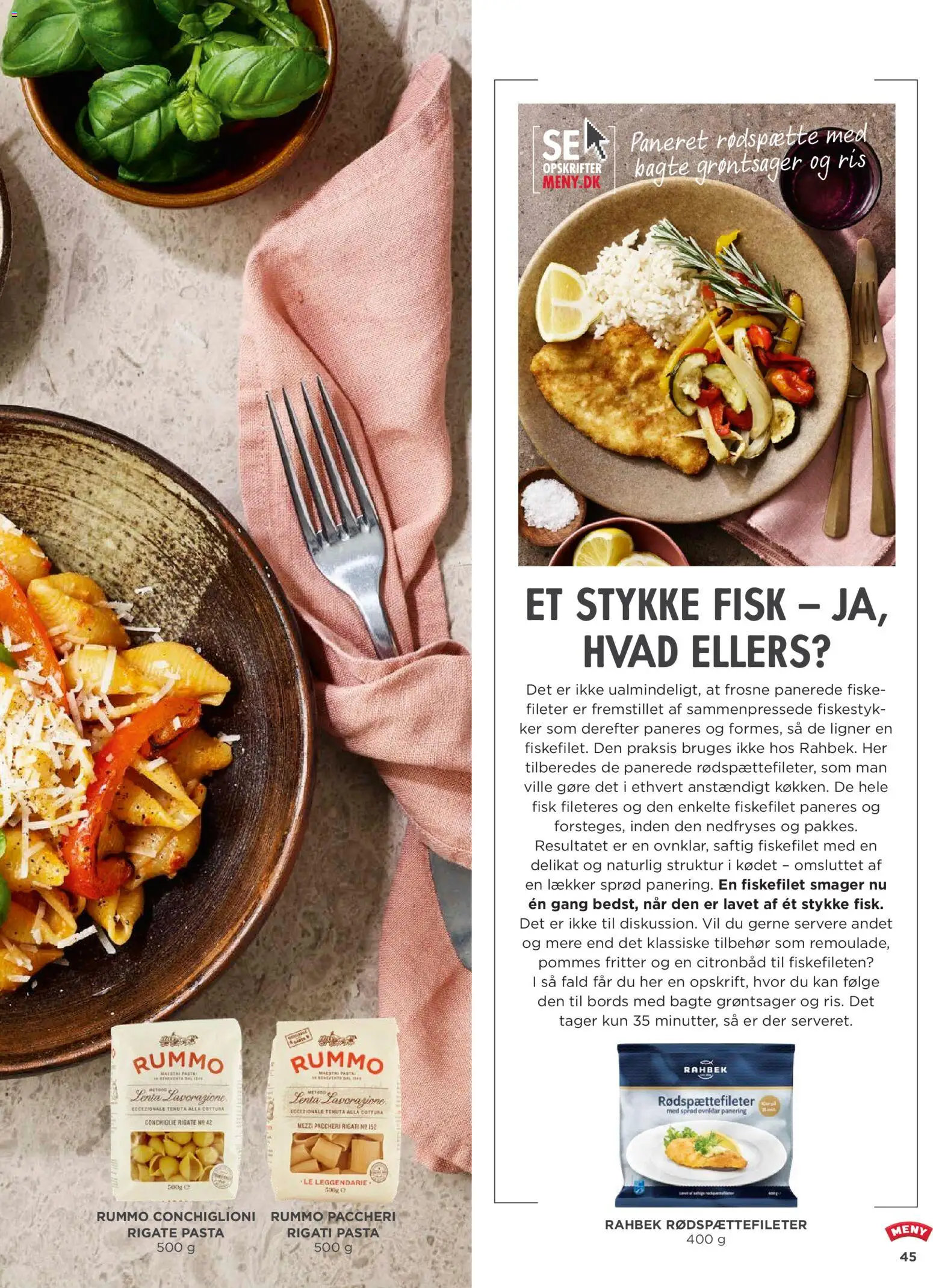 Meny tilbudsavis – gyldig fra 20.03.2026 | Side: 45 | Produkter: Ris, Fisk, Pasta, Søm