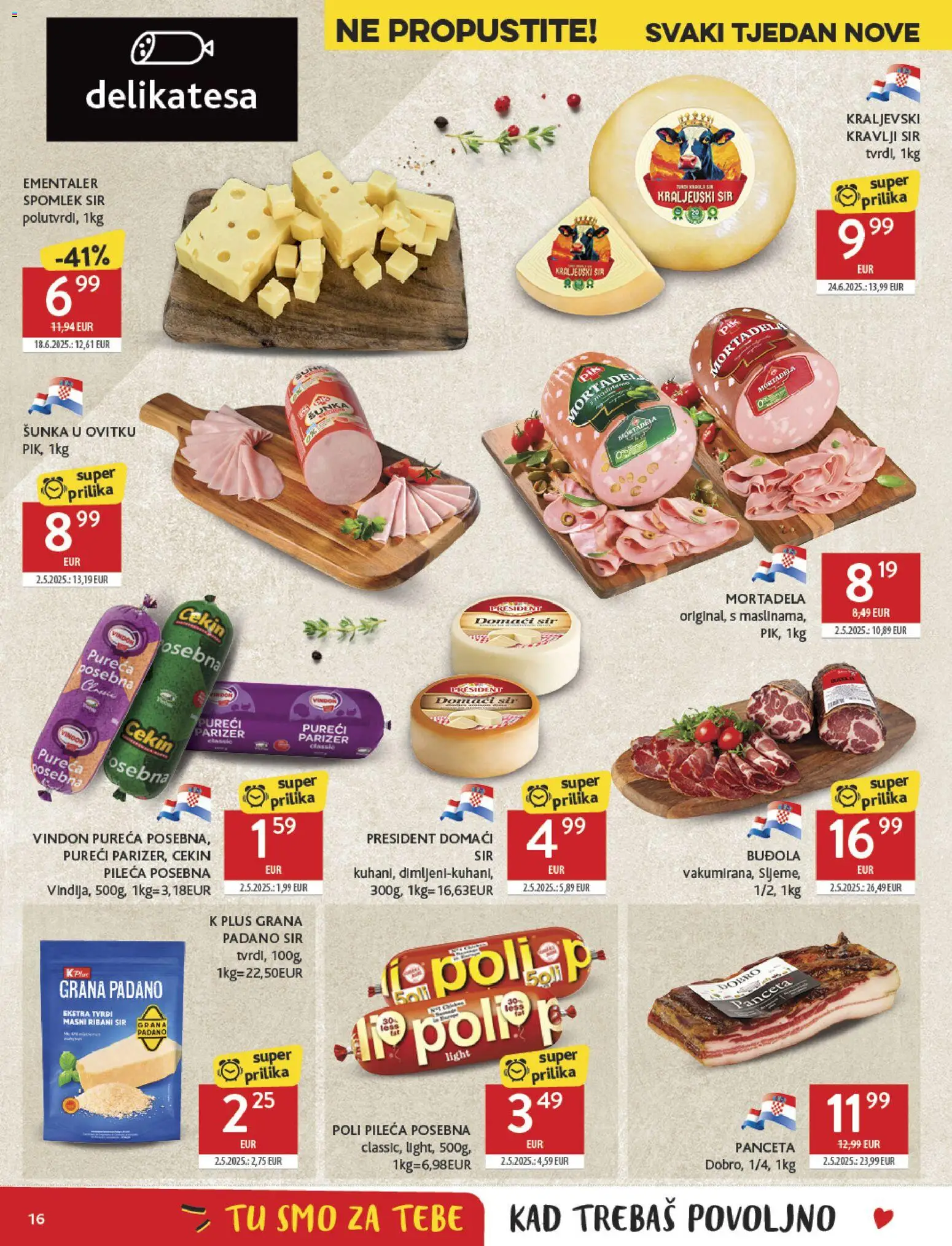 Konzum HR akciós ujság - amely érvényes a következő dátumtól: 19.11.2025 | Oldal: 16 | Termékek: Grana padano