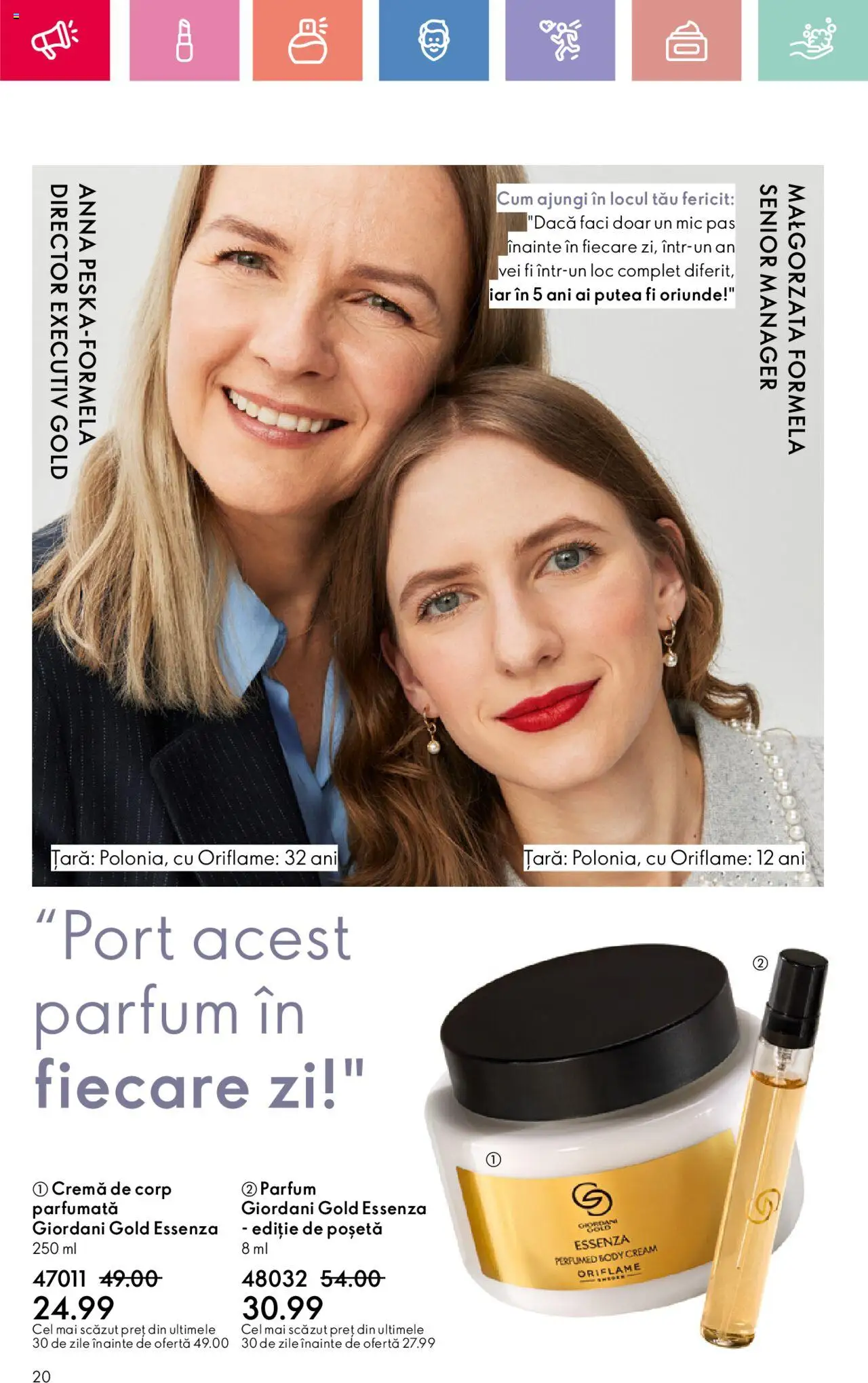 Oriflame catalog 11 2025 – valabil de la 27.07.2025 | Pagină: 20 | Produse: Body, Parfum, Cremă, Cremă de corp
