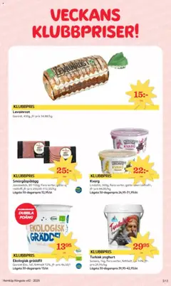 Kvarg, Lindahls, 500g, flera sorter, gäller wven laktosfri, jfr-pris 44,00/kg - Förhandsvisning av reklamblad från butik Hemköp aktuell från 13.10.2025 | Sida: 3