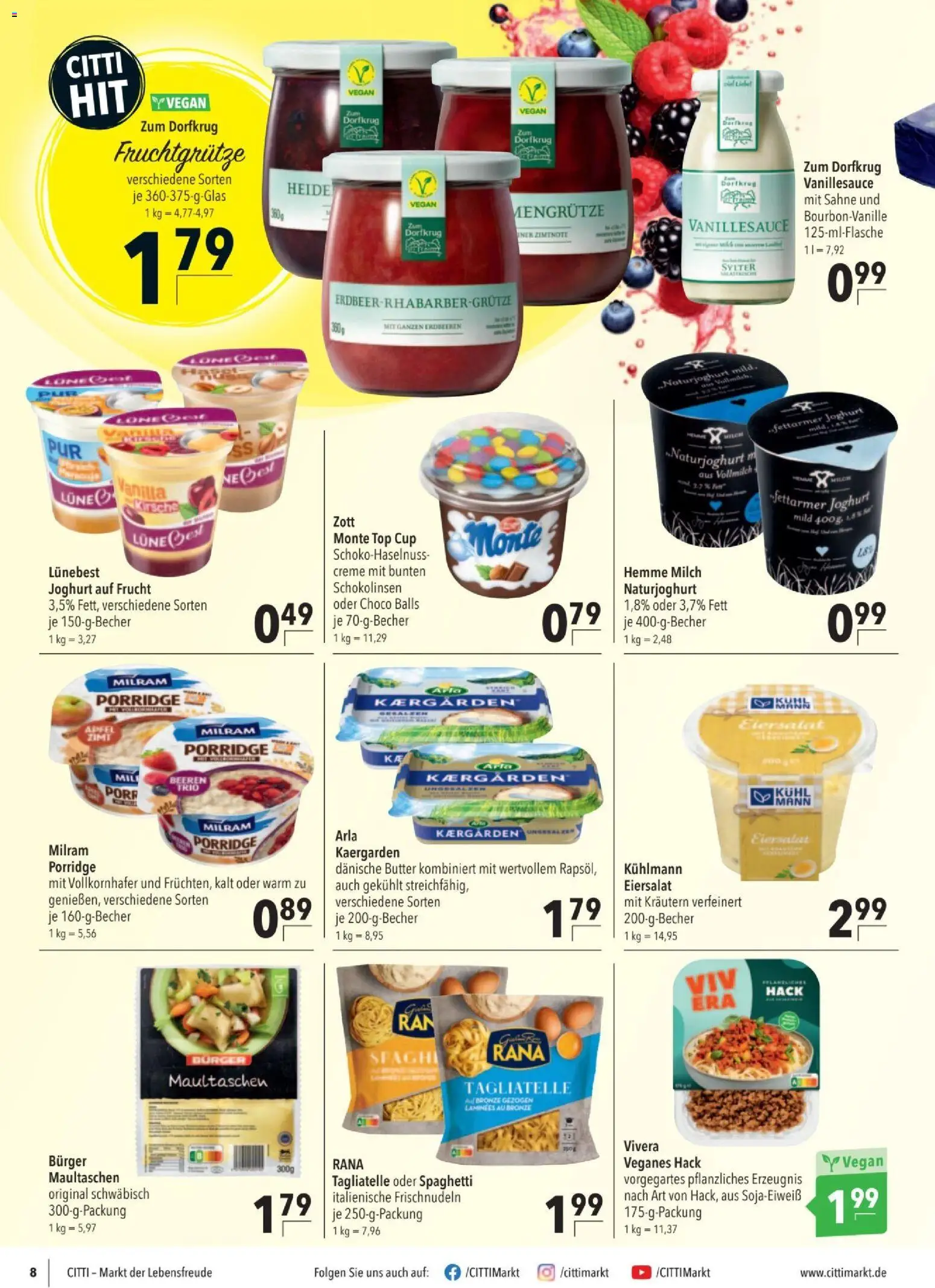 CITTI tilbudsavis – gyldig fra 04.03.2026 | Side: 8 | Produkter: Creme, Spaghetti