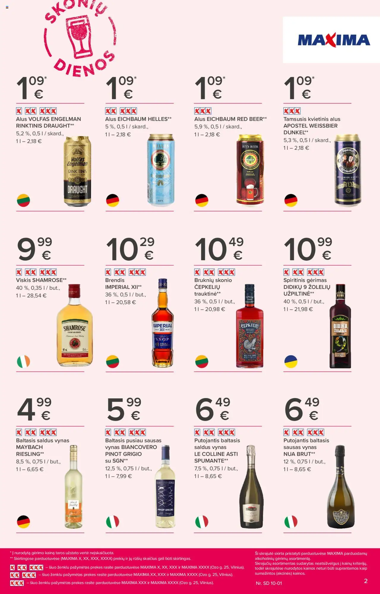 MAXIMA akcijos nuo 18.09.2025 | Puslapis: 2 | Prekių: Viskis, Vynas, Alus