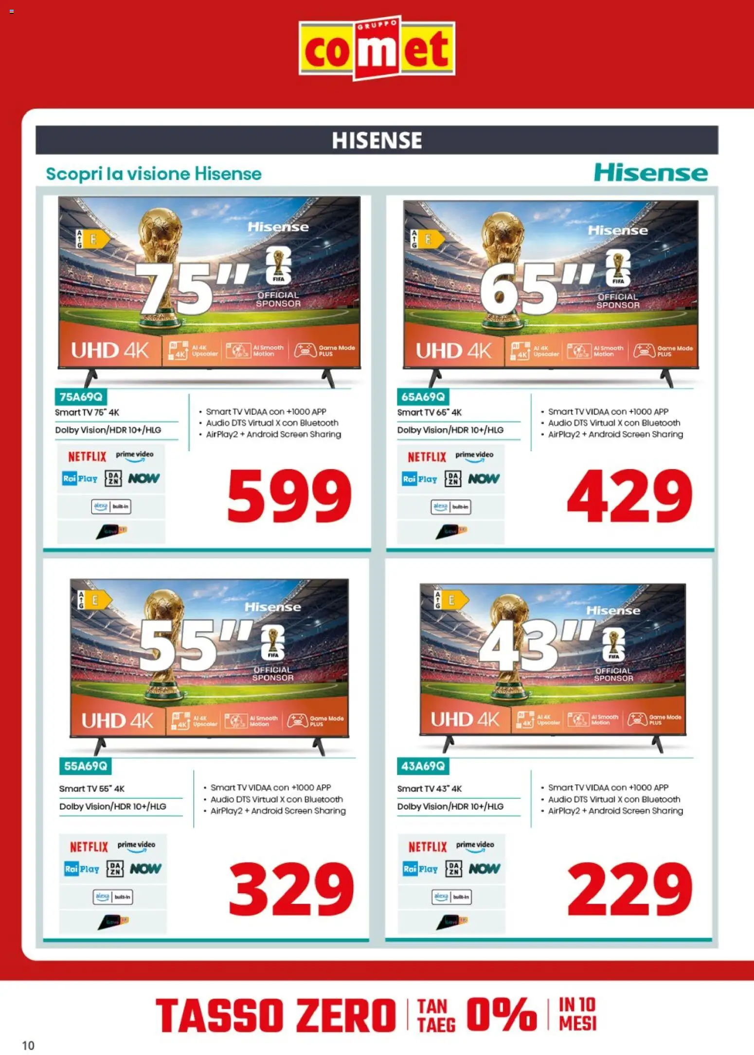 Volantino Comet del 23.01.2026 | Pagina: 10 | Prodotti: smart TV, TV, Video, Audio