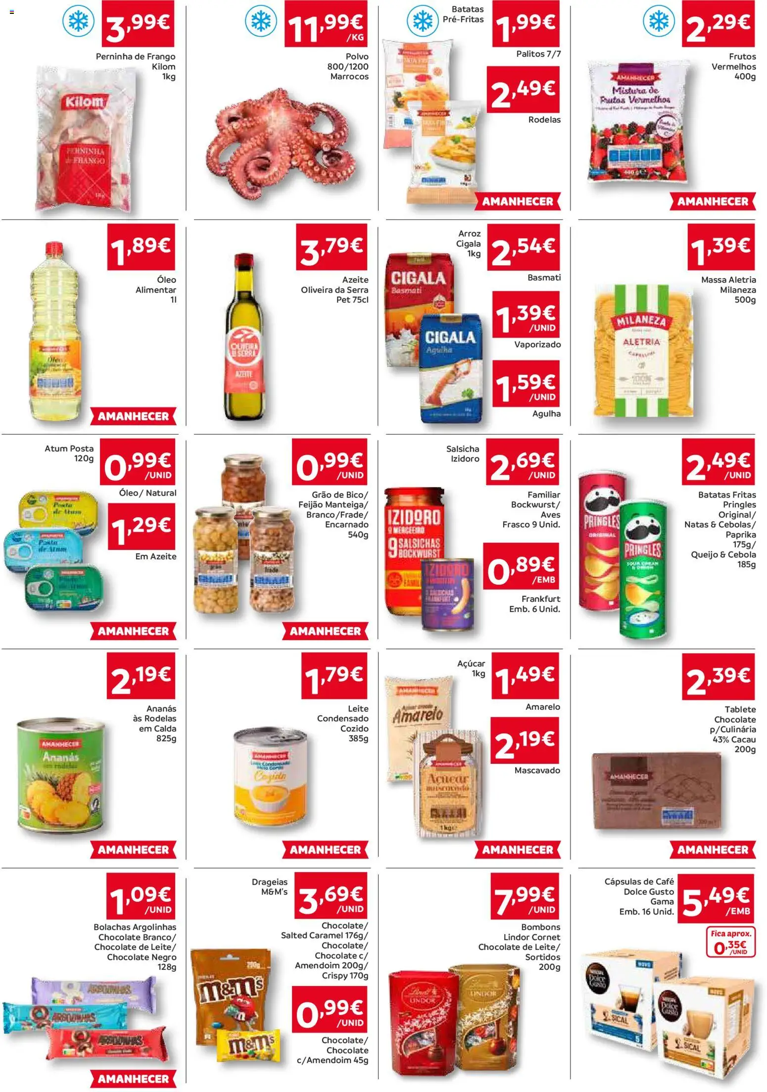Amanhecer folheto │ válido de 18.12.2025 | Página: 3 | Produtos: Frango, Dolce gusto, Massa, Natas