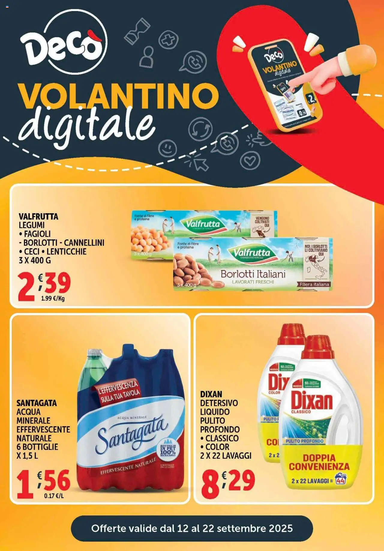 Volantino Decò del 12.09.2025 | Pagina: 21 | Prodotti: Ceci, Fagioli, Lenticchie, Acqua