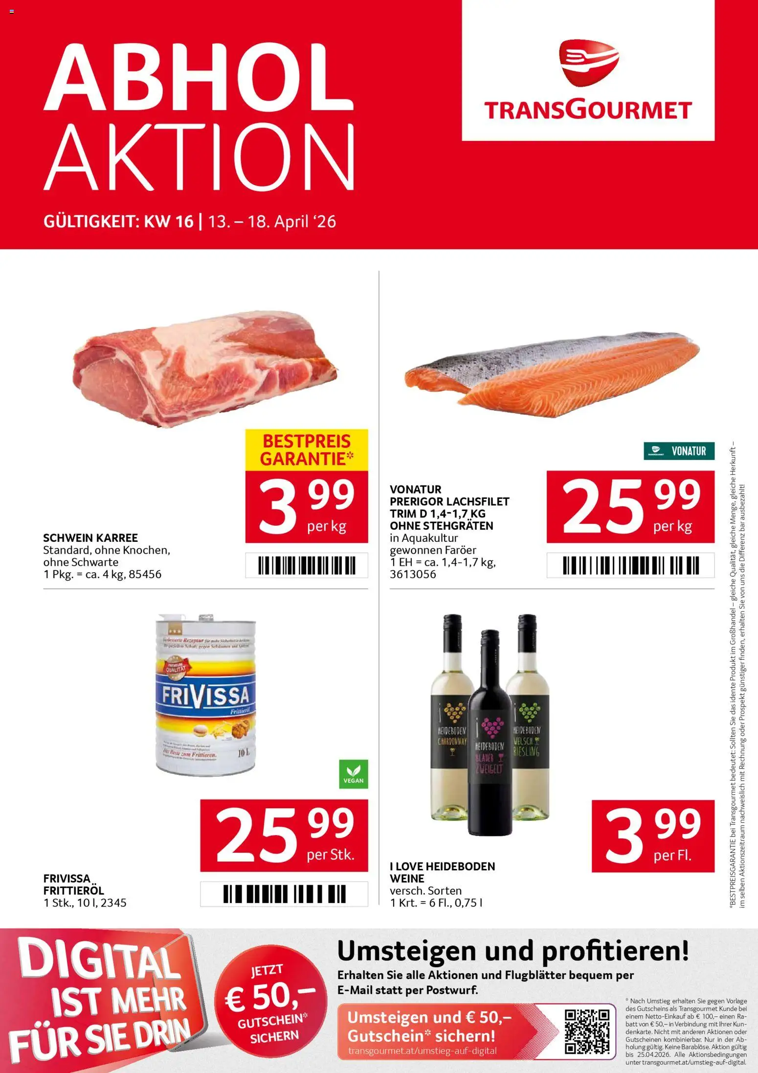 Transgourmet Flugblatt gültig ab 13.04.2026 | Seite: 1 | Produkte: Huile à frire