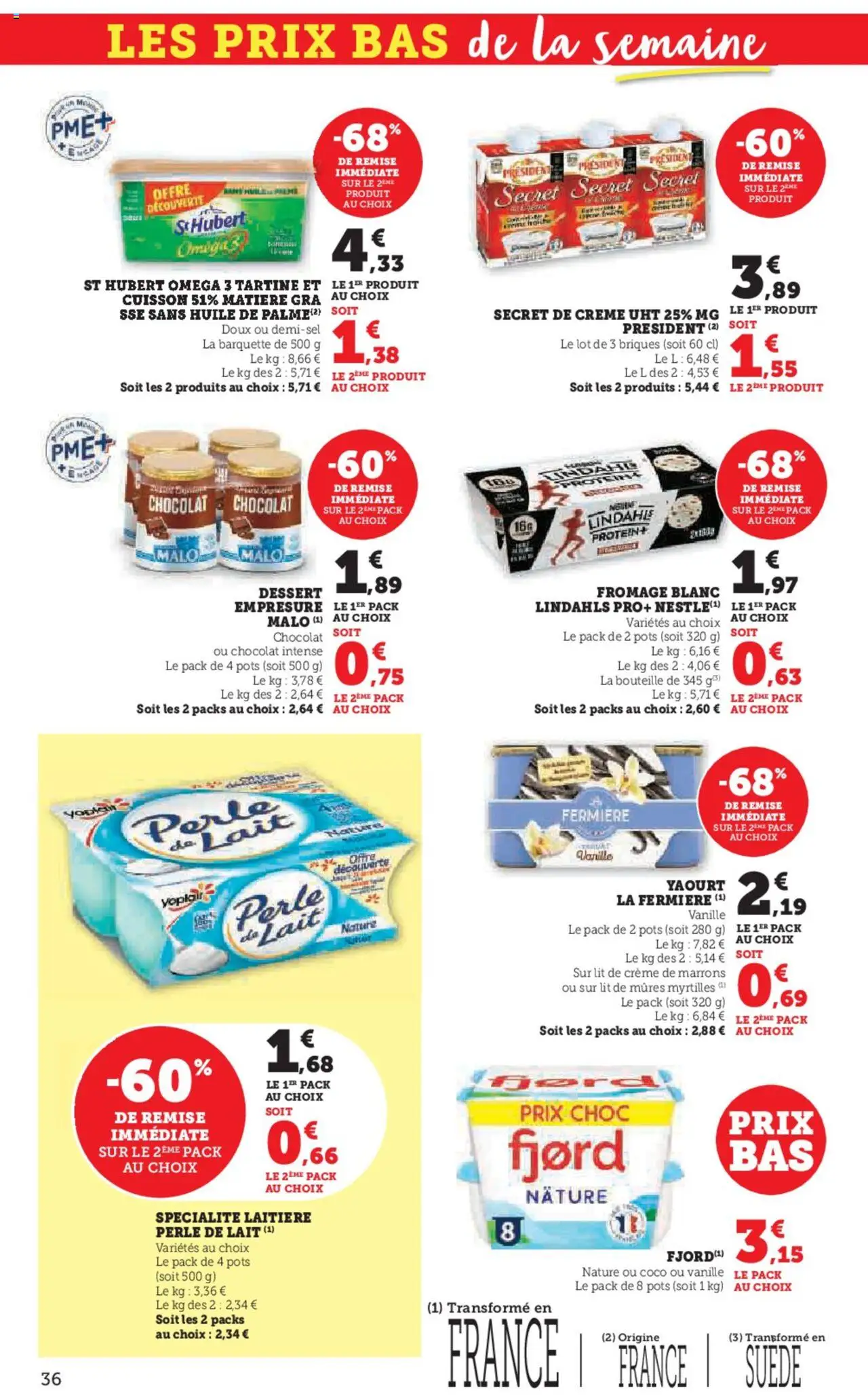  | Page: 36 | Produits: Lit, Fromage blanc, Lait, Crème