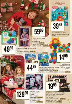 Pogląd oferty "Dino Gazetka - Spełniamy świąteczne marzenia" - ważna od 24.11.2025 | Strona: 7 | Produkty: Baterie, Lalka, Jednorożec
