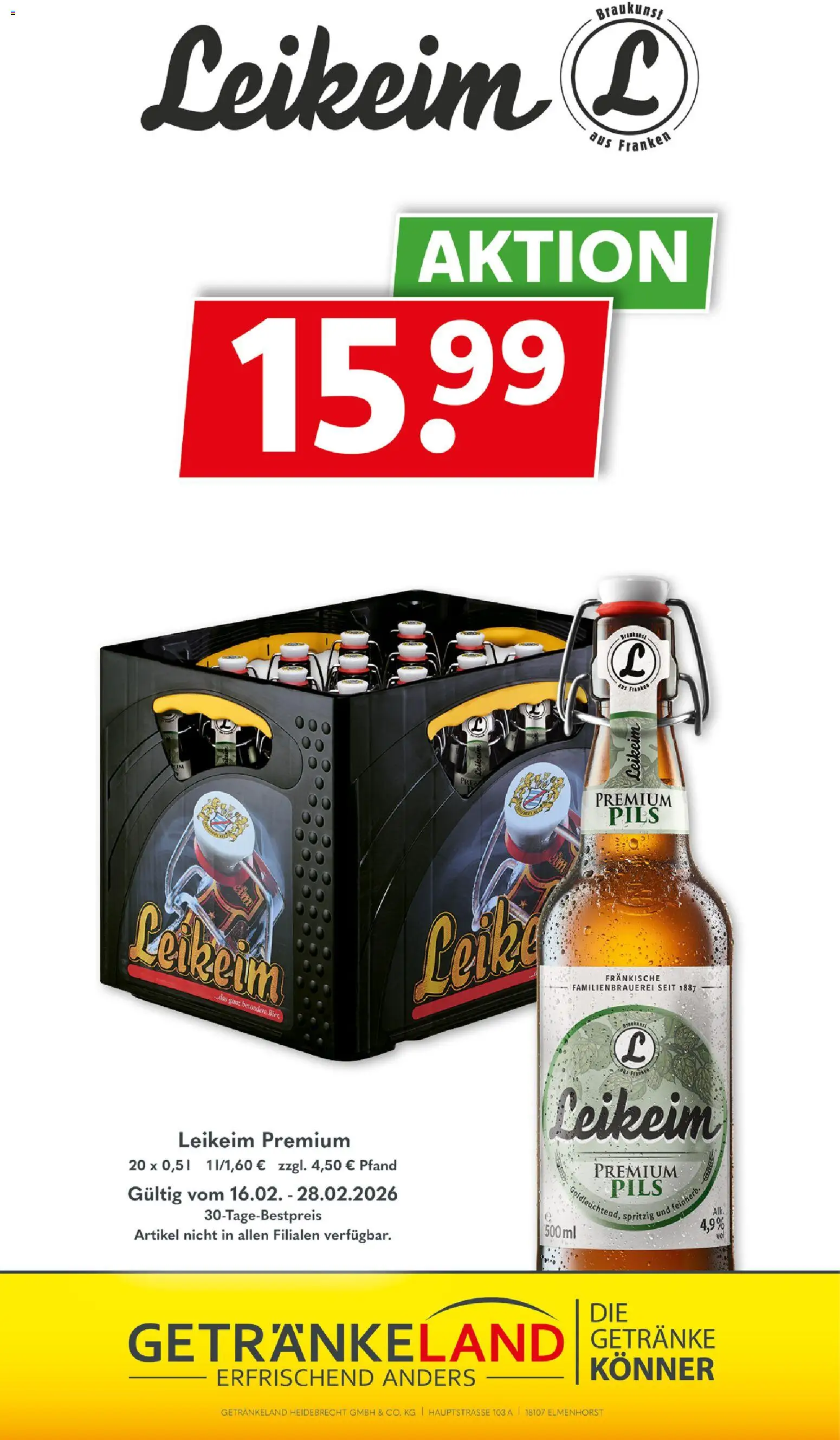 Getränkeland Prospekt 	 – gültig ab 16.02.2026 | Seite: 7 | Produkte: Pils