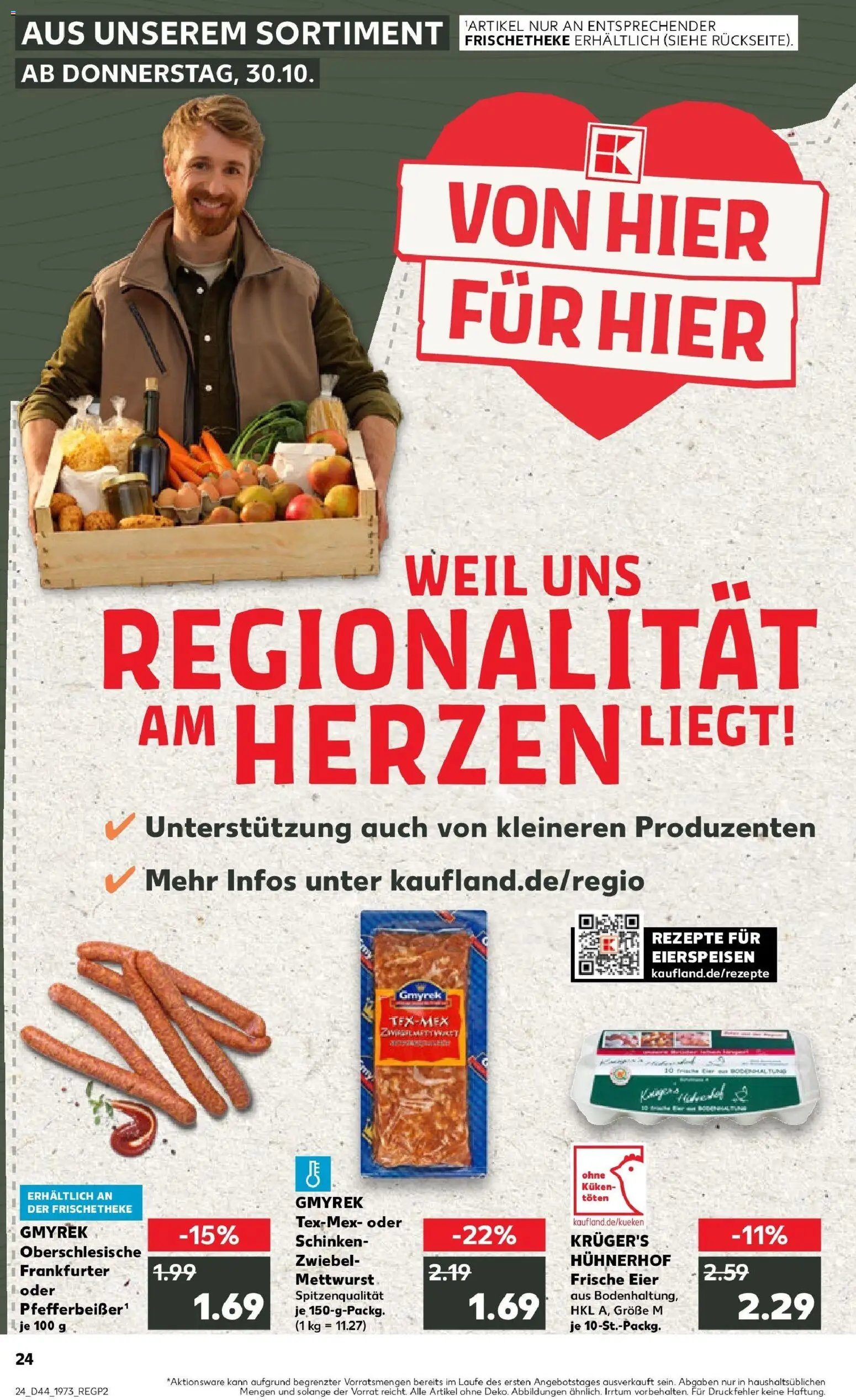 Kaufland prospekt Uelzen	 – gültig ab 30.10.2025 | Seite: 24 | Produkte: Eier, Wurst, Schinken