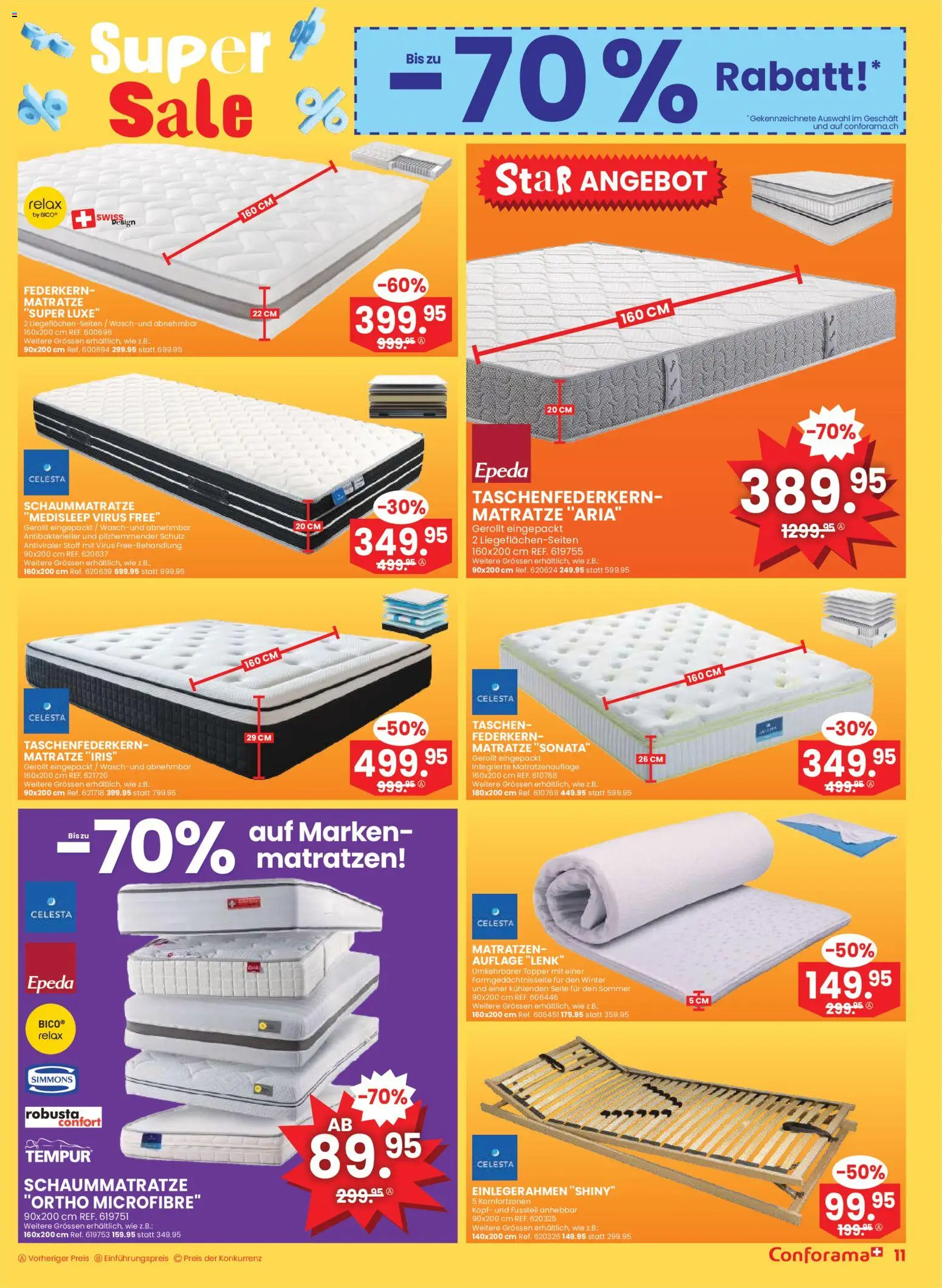Conforama Aktionen – gültig ab 07.01.2026 | Seite: 11 | Produkte: Matratze, Topper, Federkern Matratze