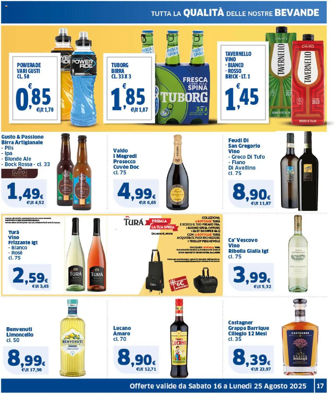 Volantino SIGMA del 16.08.2025 | Pagina: 17 | Prodotti: Birra, Prosecco, Vino, Trolley
