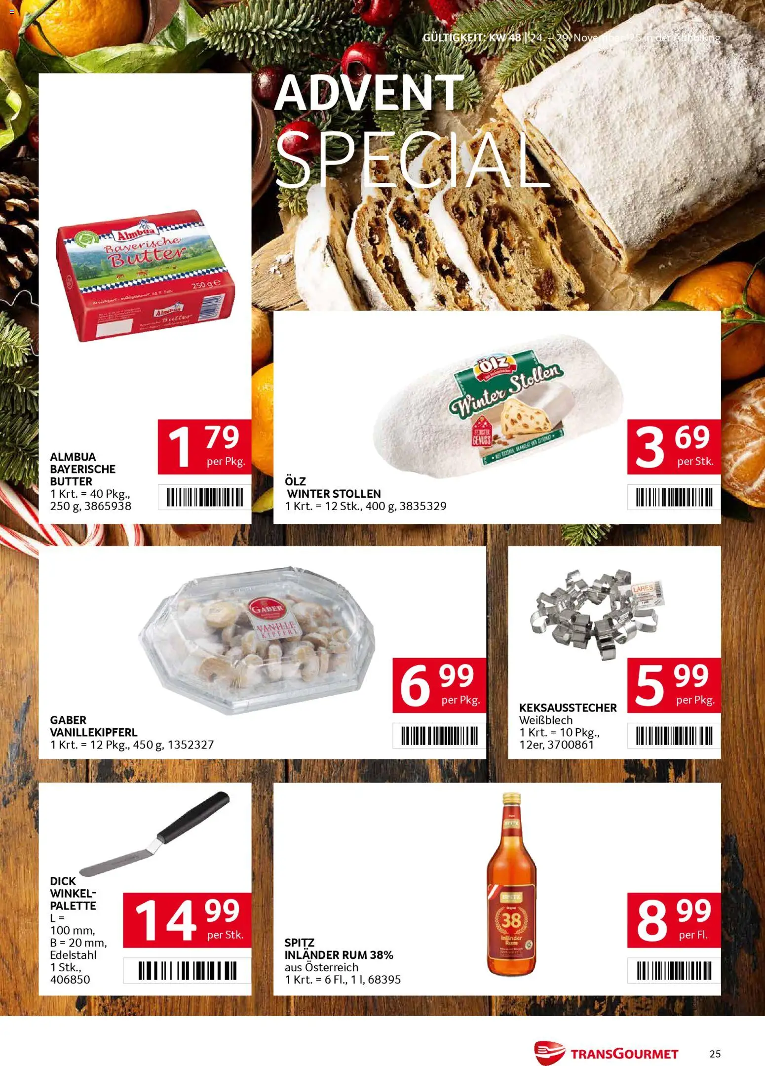 Transgourmet Flugblatt gültig ab 24.11.2025 | Seite: 25 | Produkte: Butter