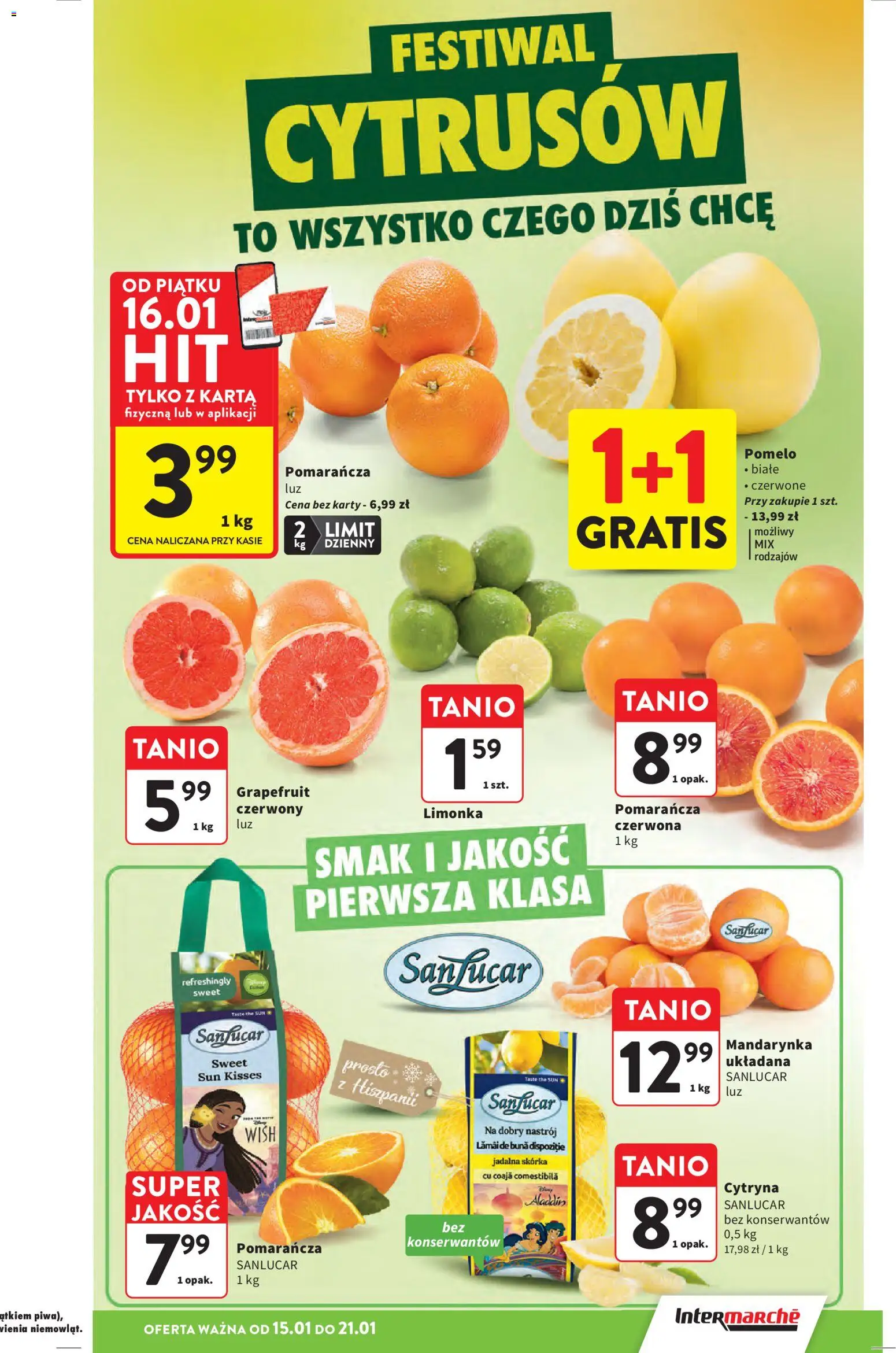Intermarche Gazetka od 15.01.2026 | Strona: 17 | Produkty: Cytryna, Karta, Limonka, Pomelo