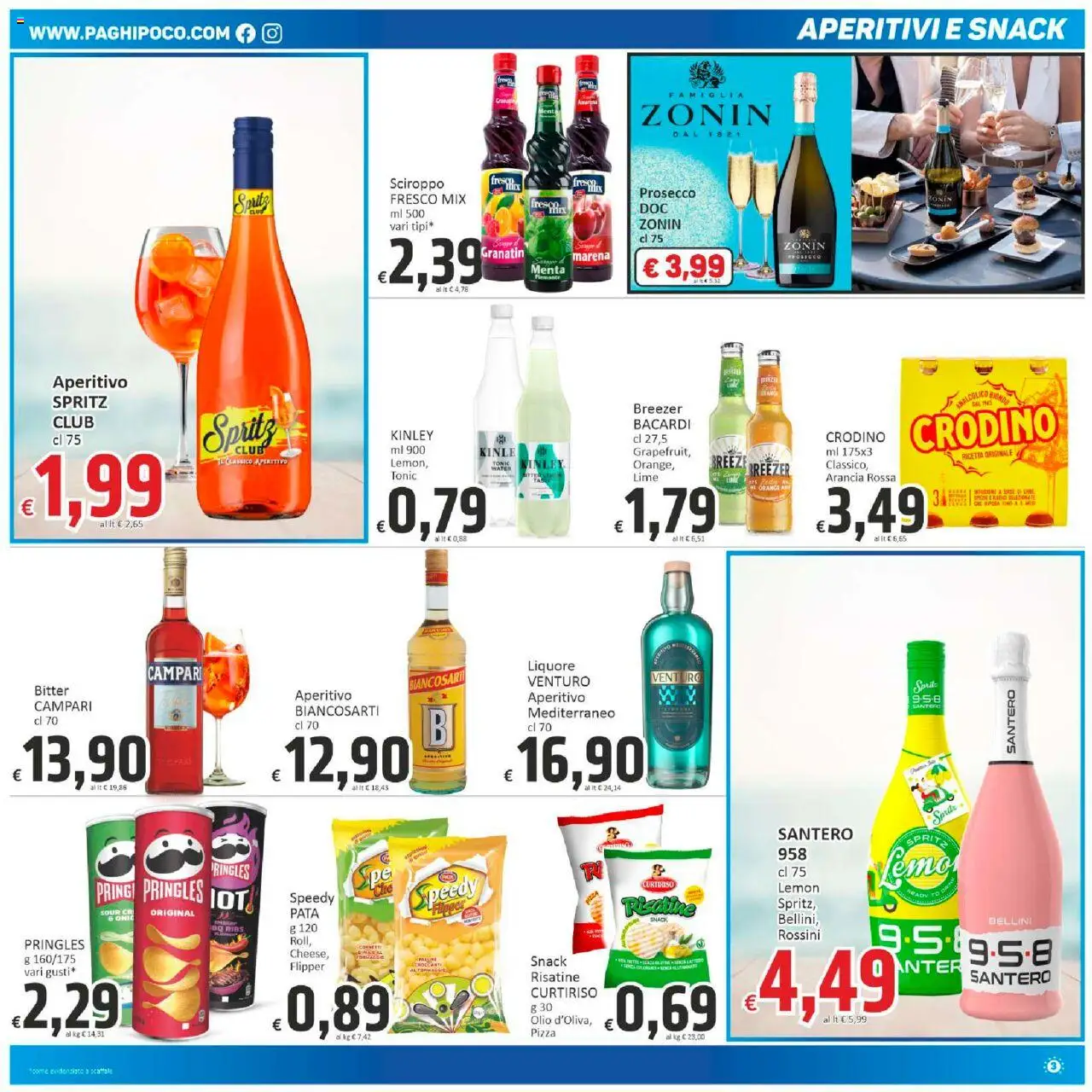 Volantino Paghi Poco del 06.08.2025 | Pagina: 3 | Prodotti: Prosecco, Formaggio, Menta, Liquore