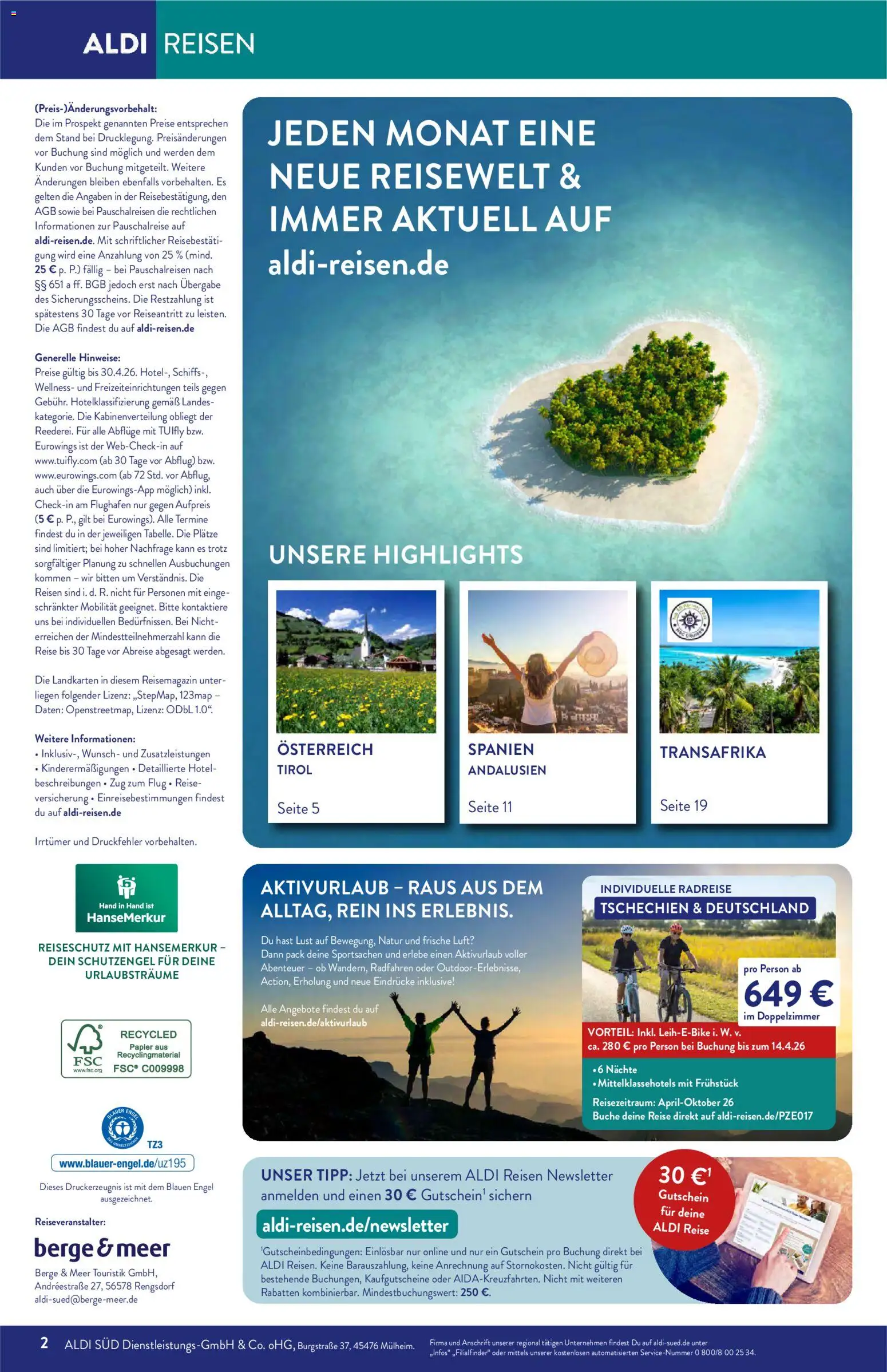 Aldi Reisen Prospekt 	 – gültig ab 01.04.2026 | Seite: 2